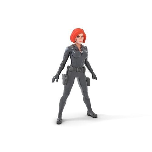 Stealthy Redhead Agent Character Rigged and Animated Low-poly 3D model