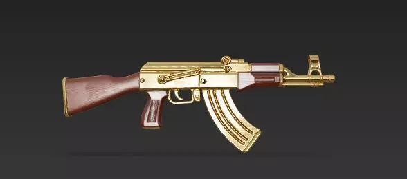 Gold AK 47 gun 3D model