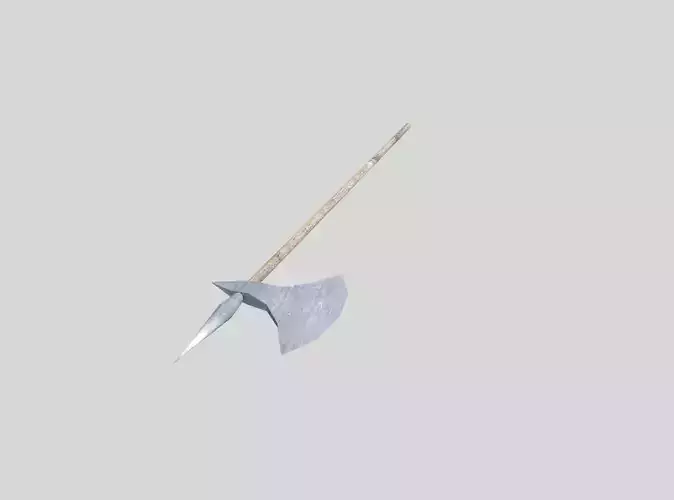 low poly pole axe Low-poly 3D model