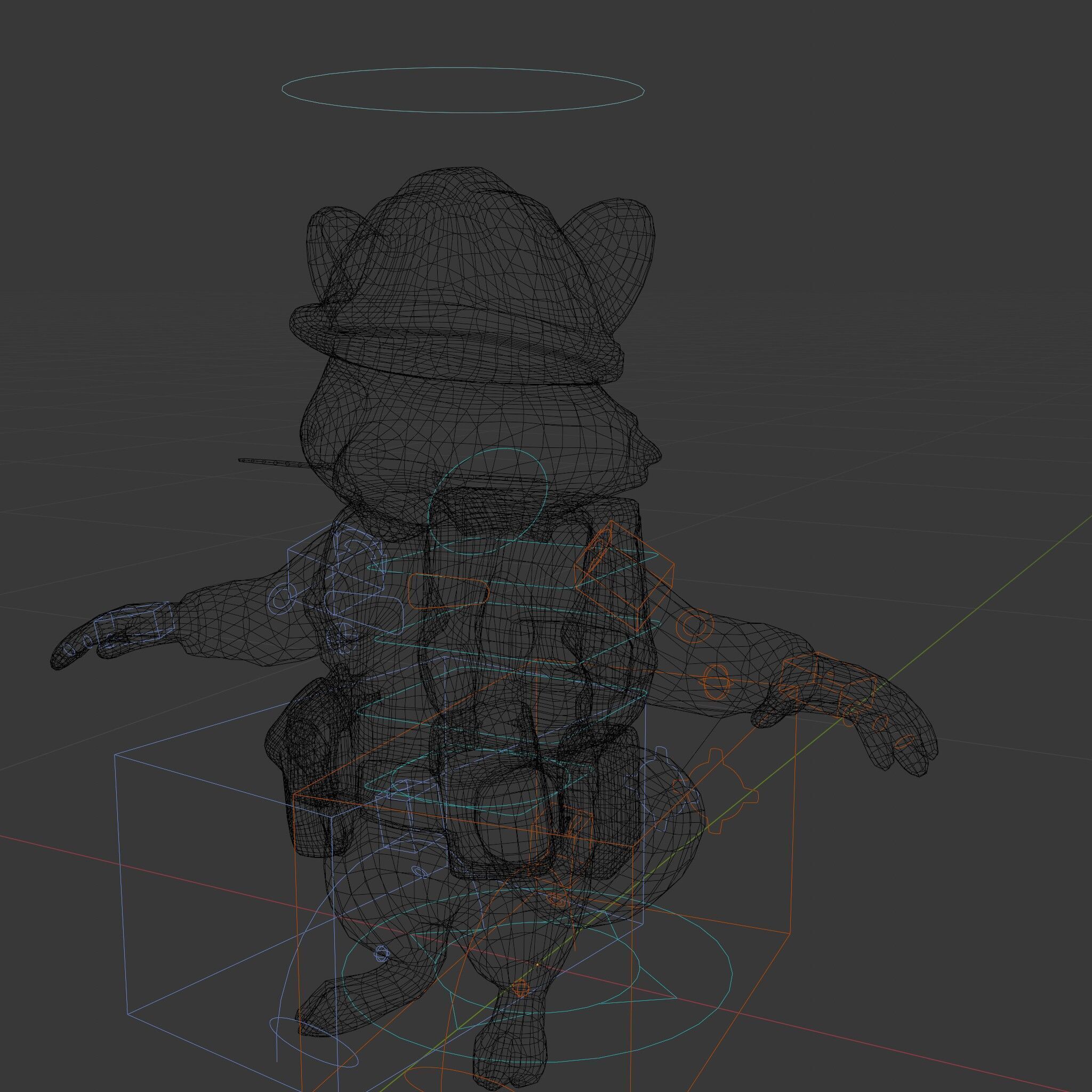 Rigged and Animated Raccoon Construction Worker D Character M... Low-poly 3D model_6