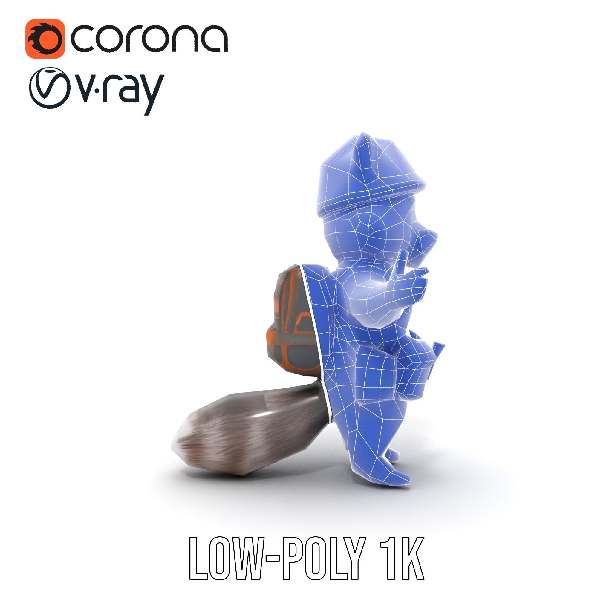 Rigged and Animated Raccoon Construction Worker D Character M... Low-poly 3D model_31