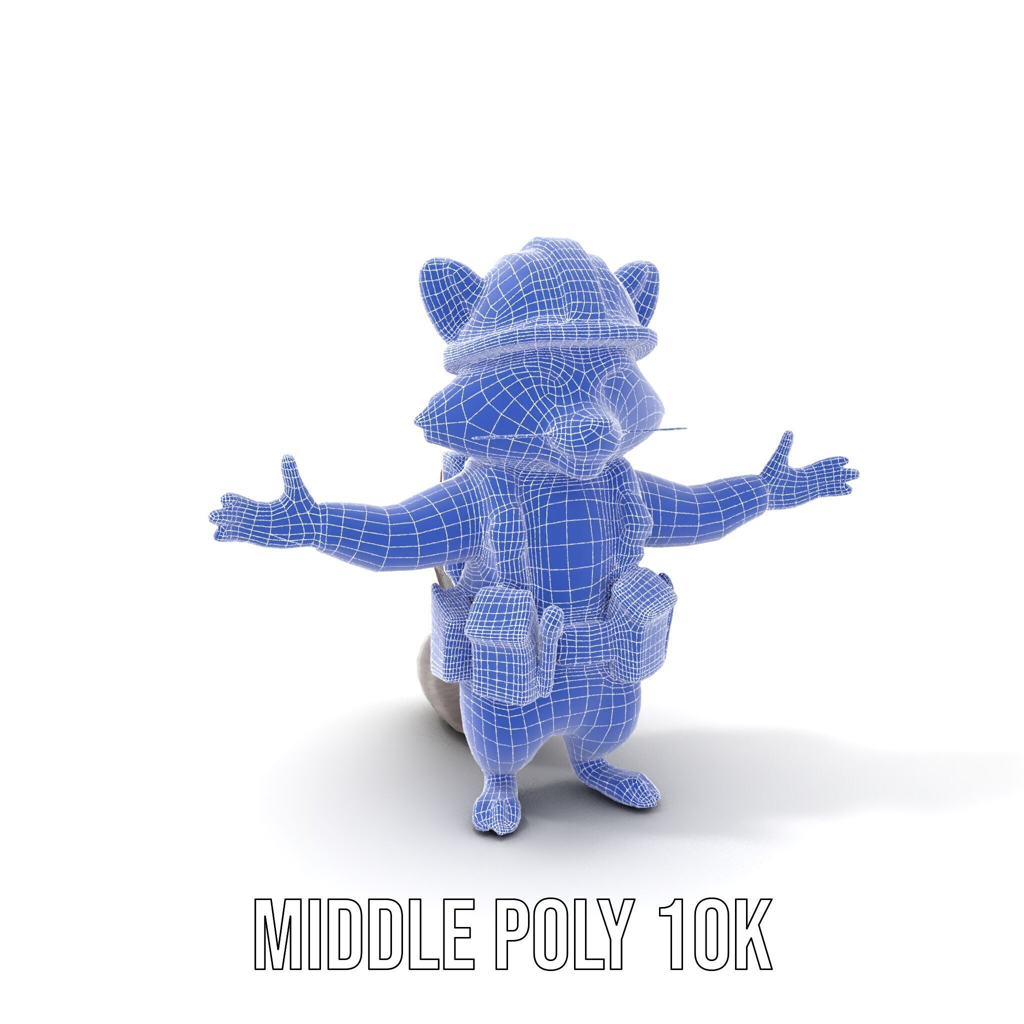 Rigged and Animated Raccoon Construction Worker D Character M... Low-poly 3D model_30