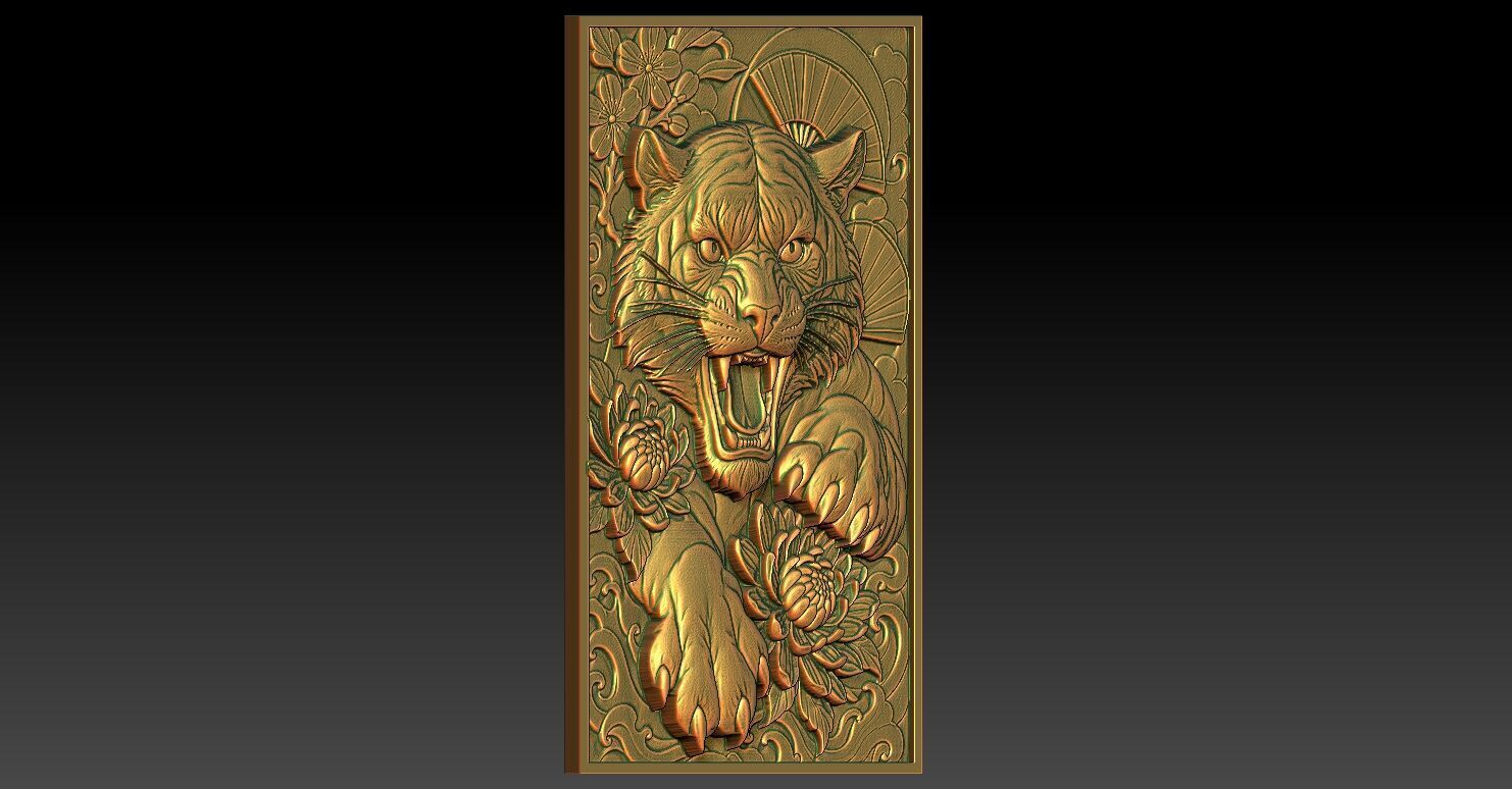 6 Tiger CNC Relief Model 3D print model_2