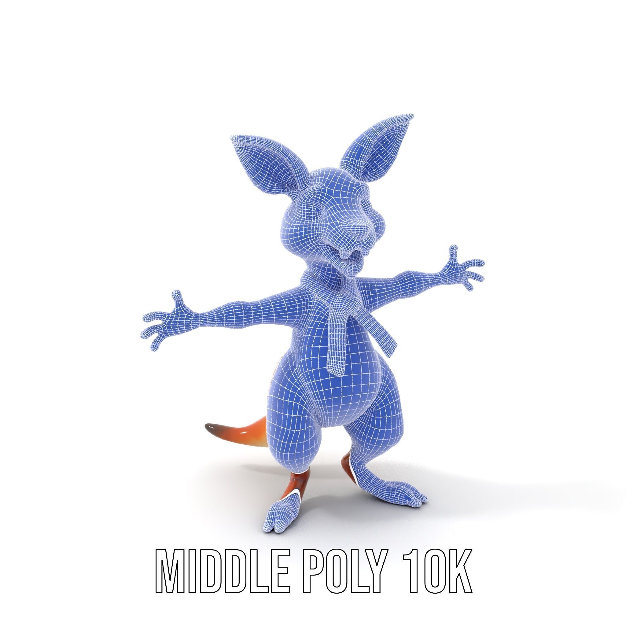 Animated Kangaroo Character Model  Rigged and Animated Low-poly 3D model_16