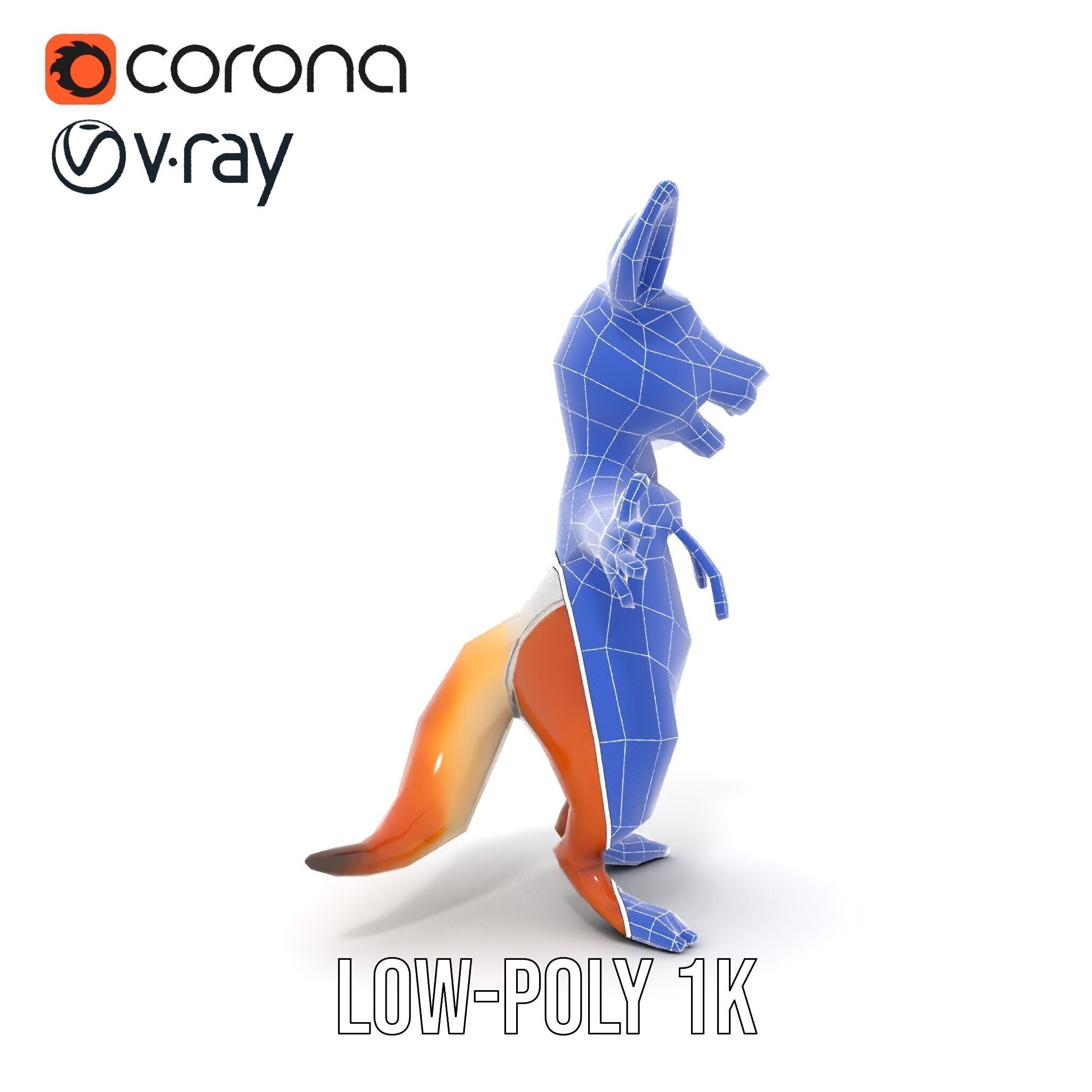 Animated Kangaroo Character Model  Rigged and Animated Low-poly 3D model_11