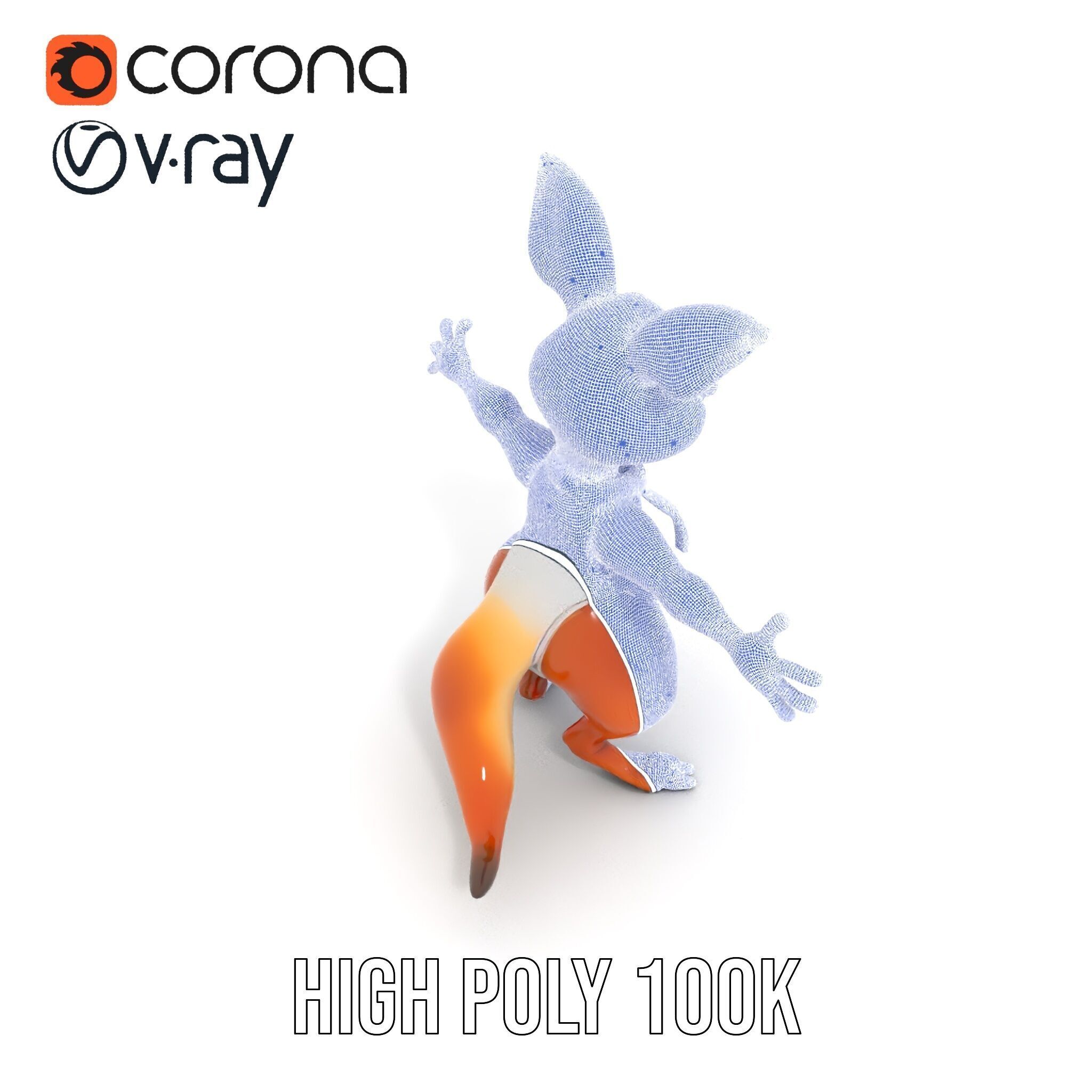 Animated Kangaroo Character Model  Rigged and Animated Low-poly 3D model_28