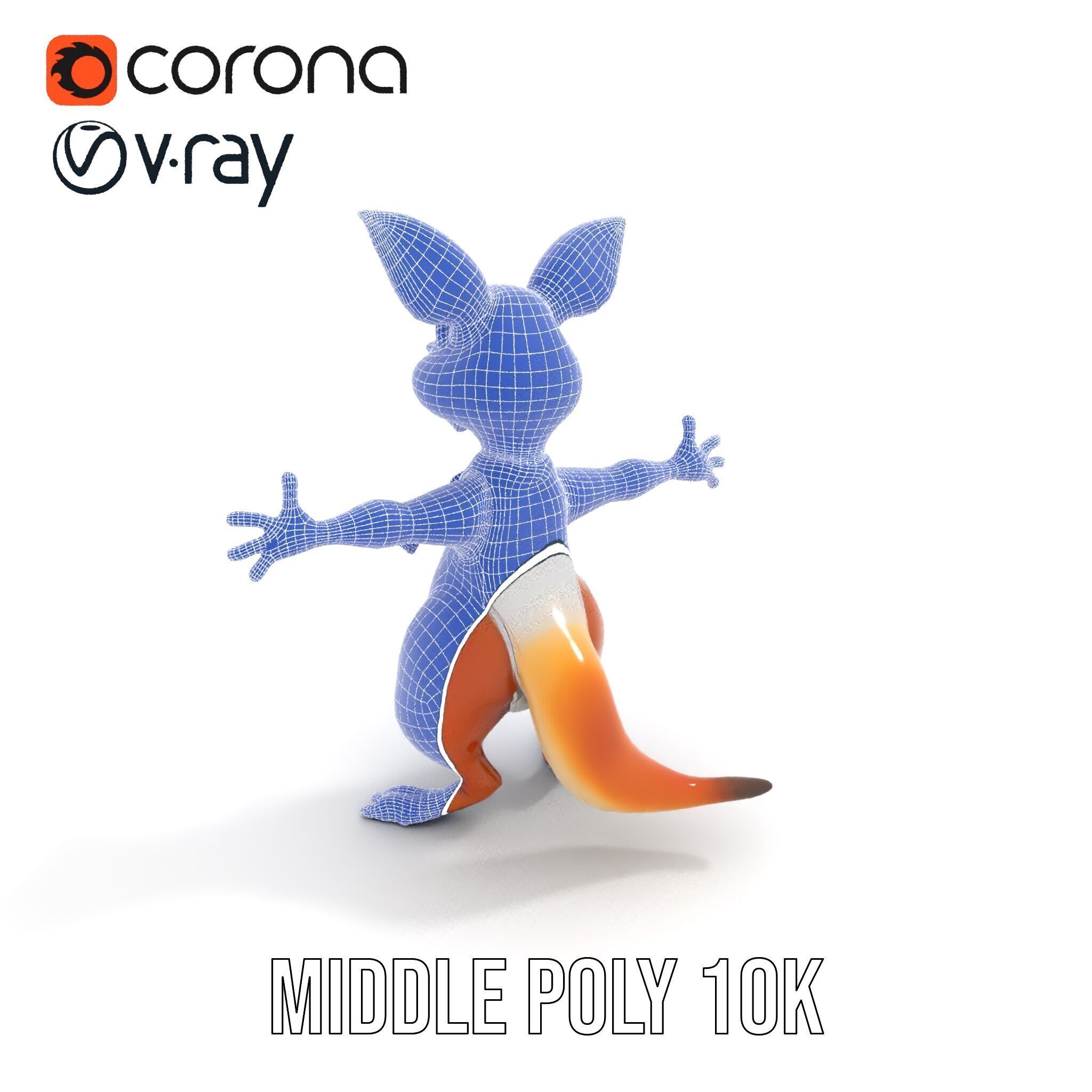 Animated Kangaroo Character Model  Rigged and Animated Low-poly 3D model_26