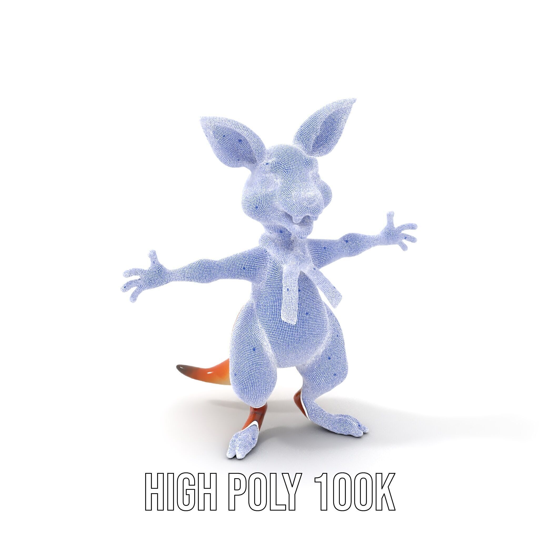 Animated Kangaroo Character Model  Rigged and Animated Low-poly 3D model_4