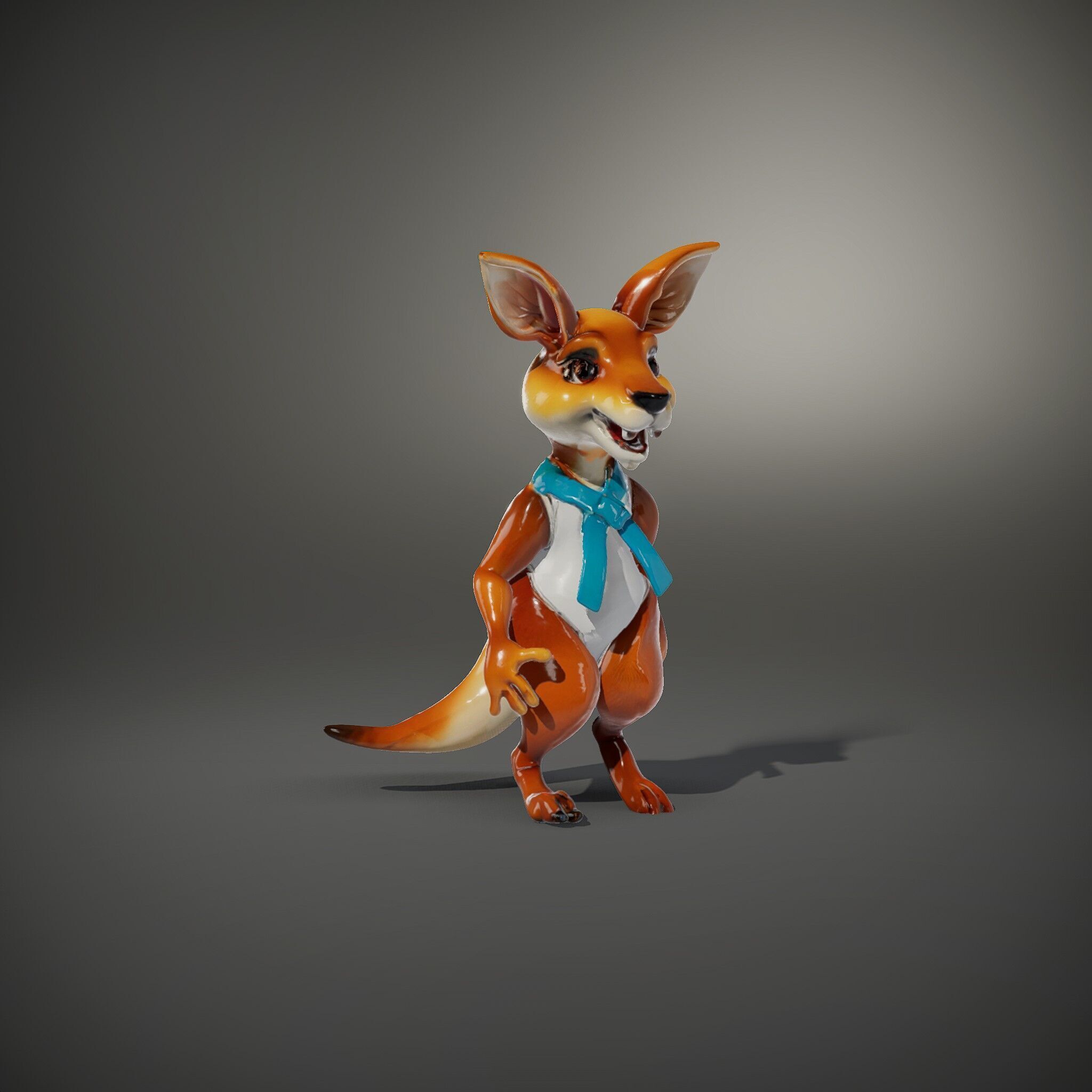 Animated Kangaroo Character Model  Rigged and Animated Low-poly 3D model_36