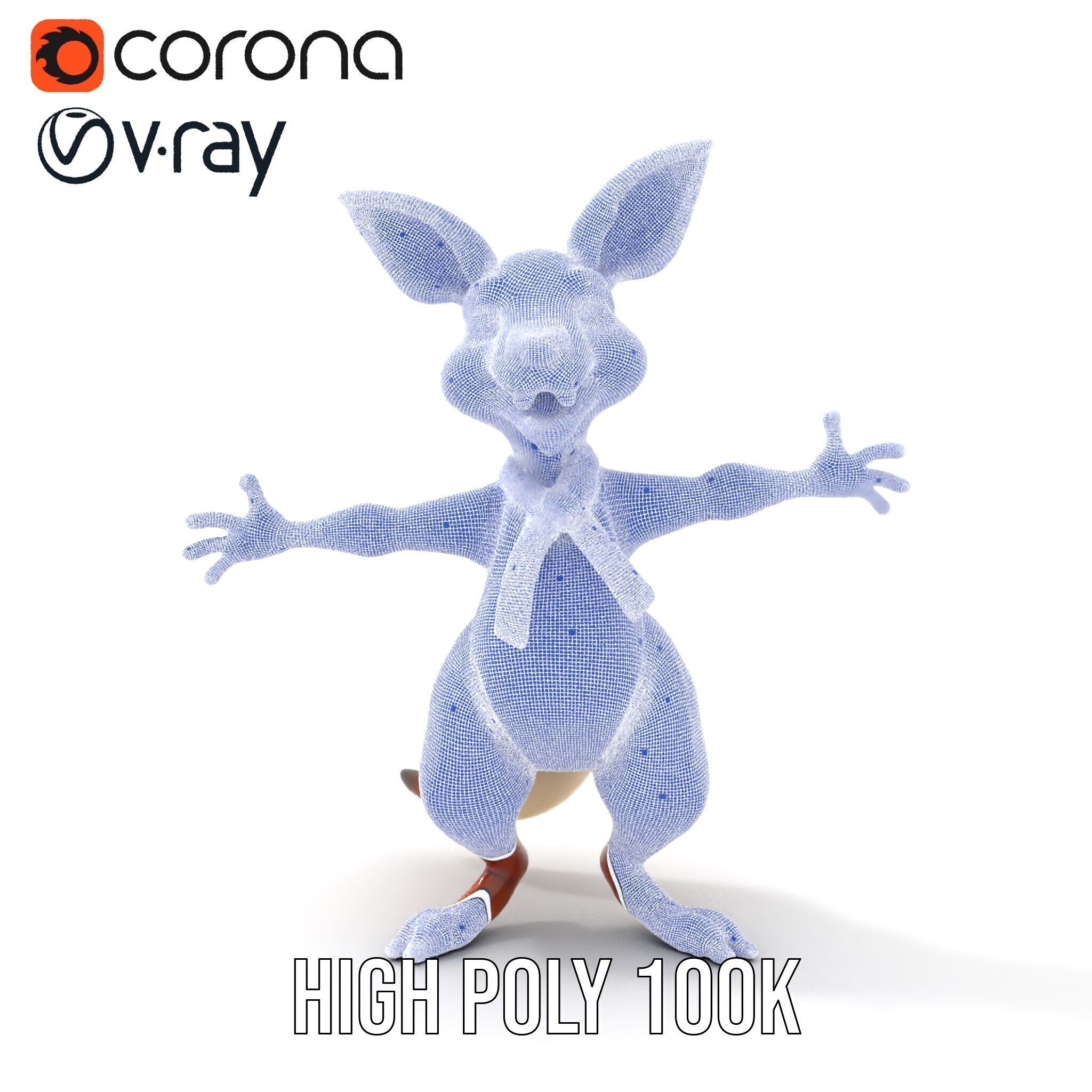 Animated Kangaroo Character Model  Rigged and Animated Low-poly 3D model_33