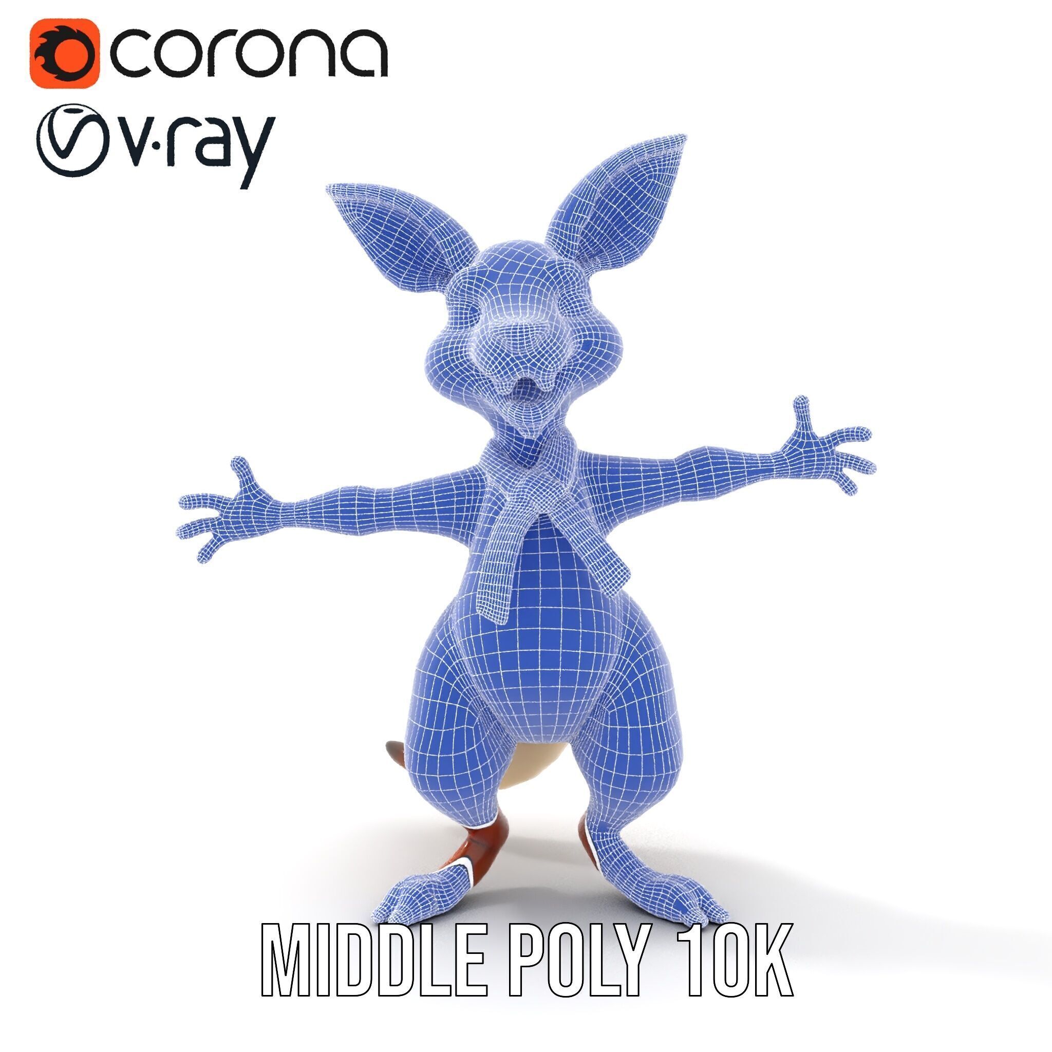 Animated Kangaroo Character Model  Rigged and Animated Low-poly 3D model_34