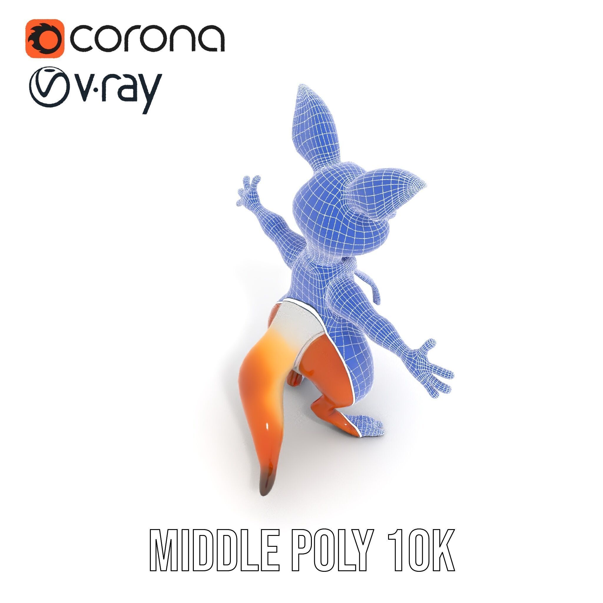 Animated Kangaroo Character Model  Rigged and Animated Low-poly 3D model_19