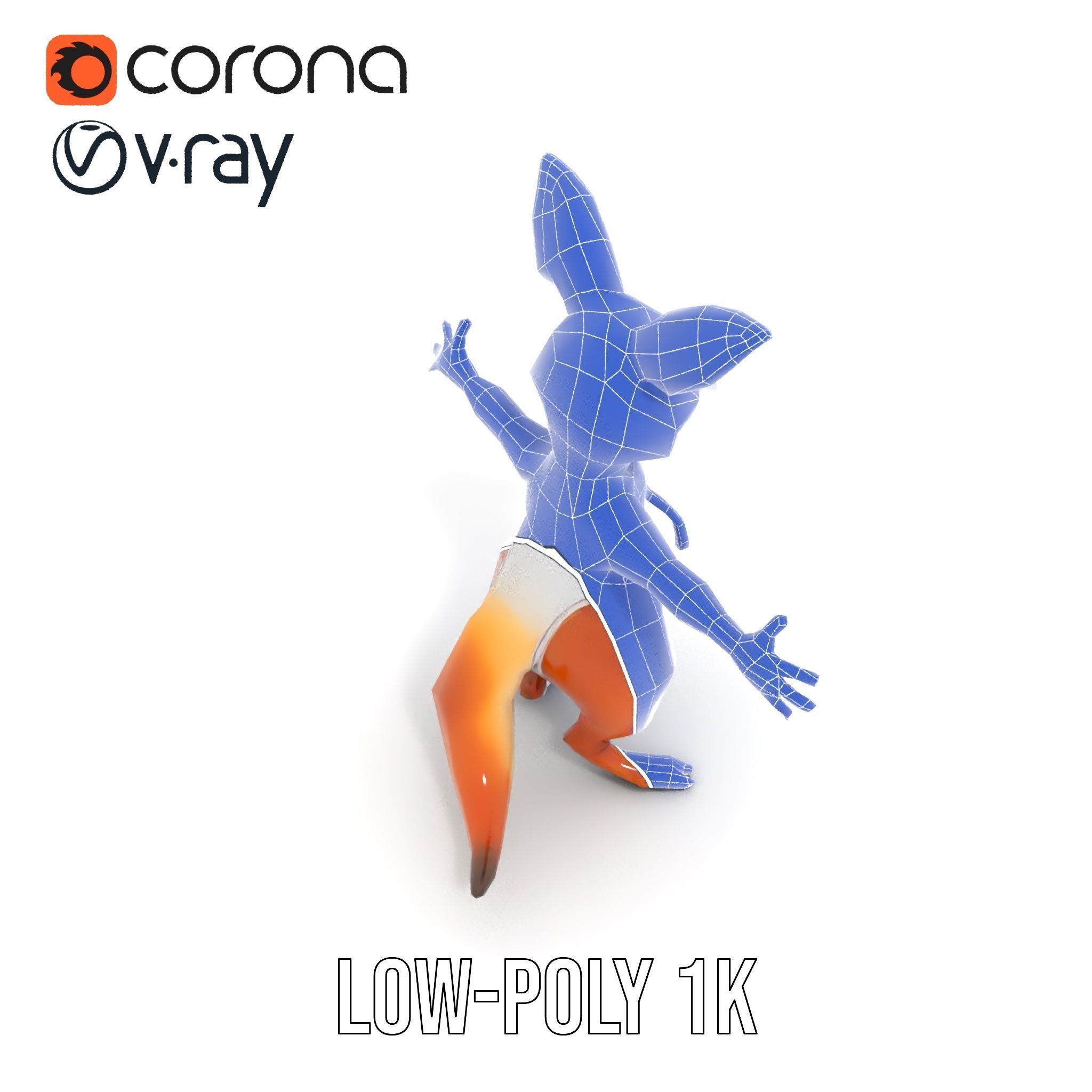 Animated Kangaroo Character Model  Rigged and Animated Low-poly 3D model_30