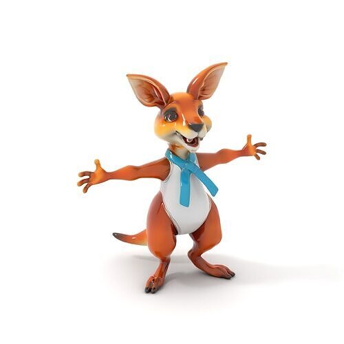 Animated Kangaroo Character Model  Rigged and Animated Low-poly 3D model