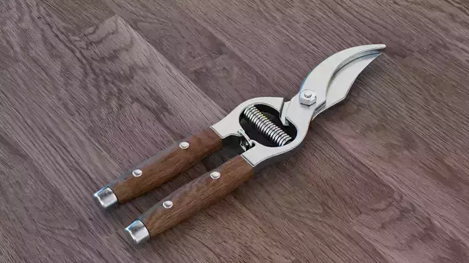Wood Secateurs 3D model