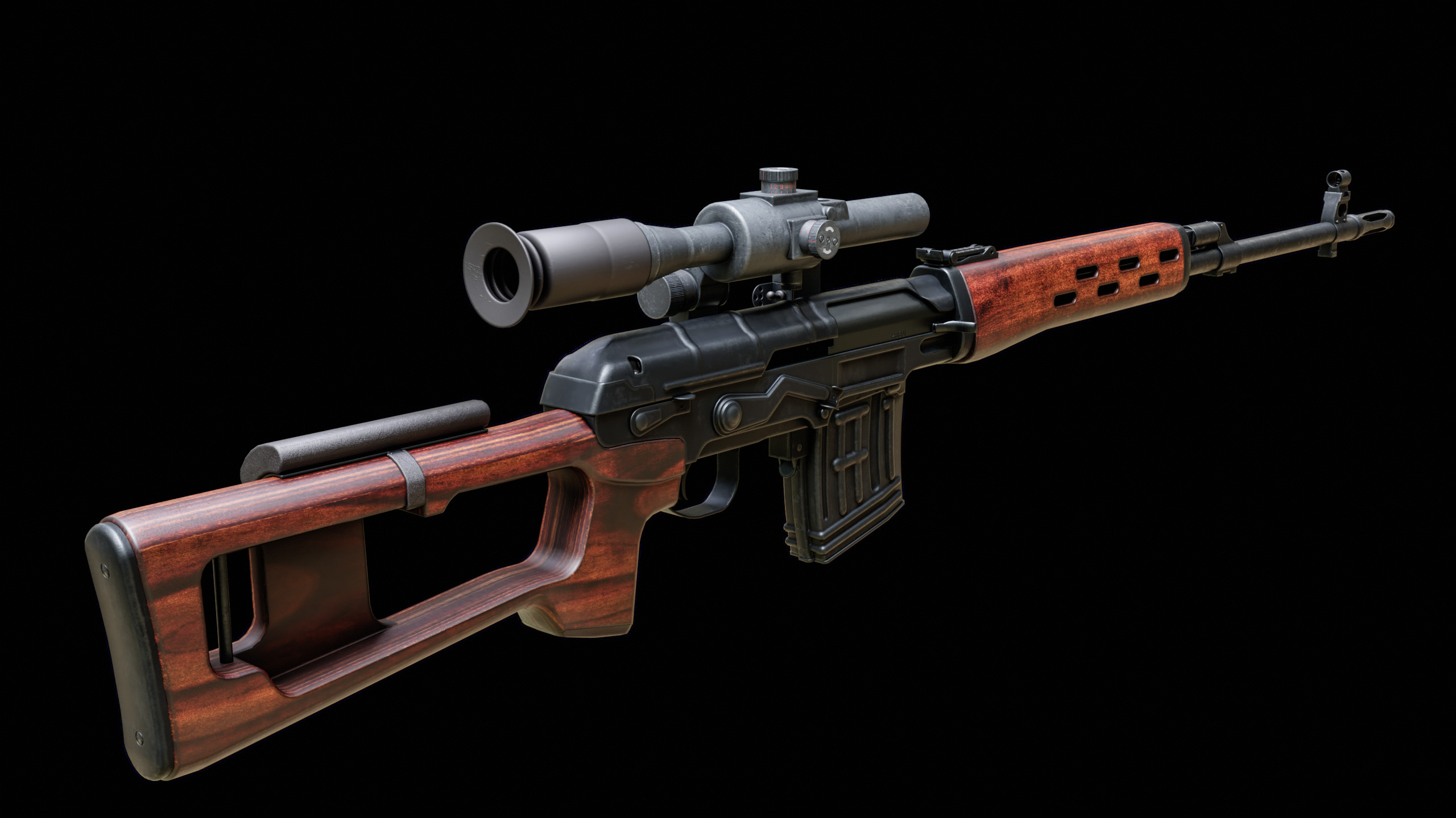 PSO-1 scope Low-poly 3D model_11