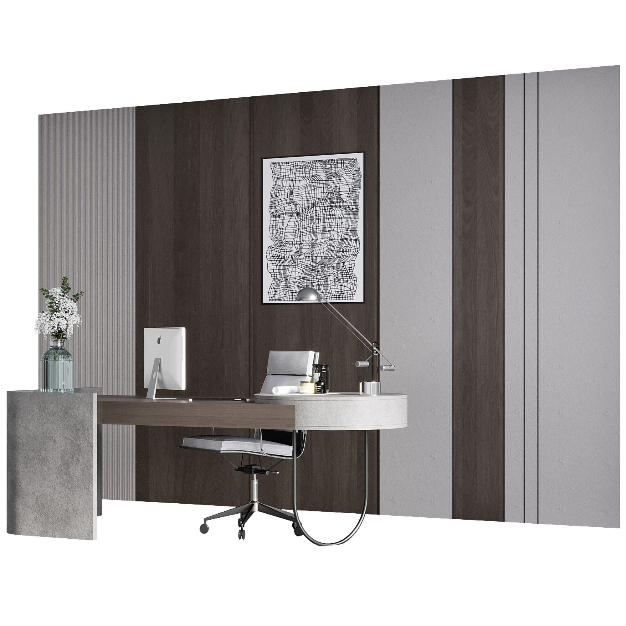 OFFICE FURNITURE NO12 A 3D model_7