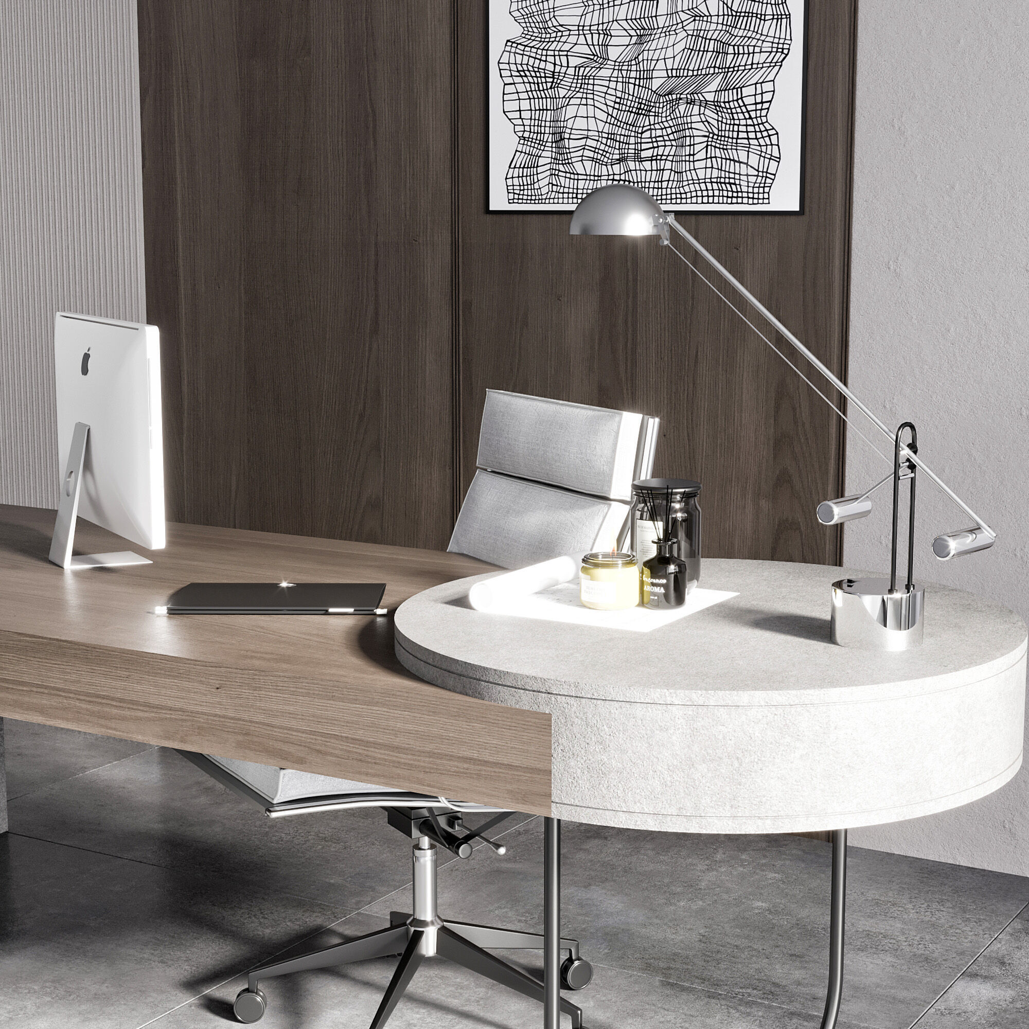 OFFICE FURNITURE NO12 A 3D model_9