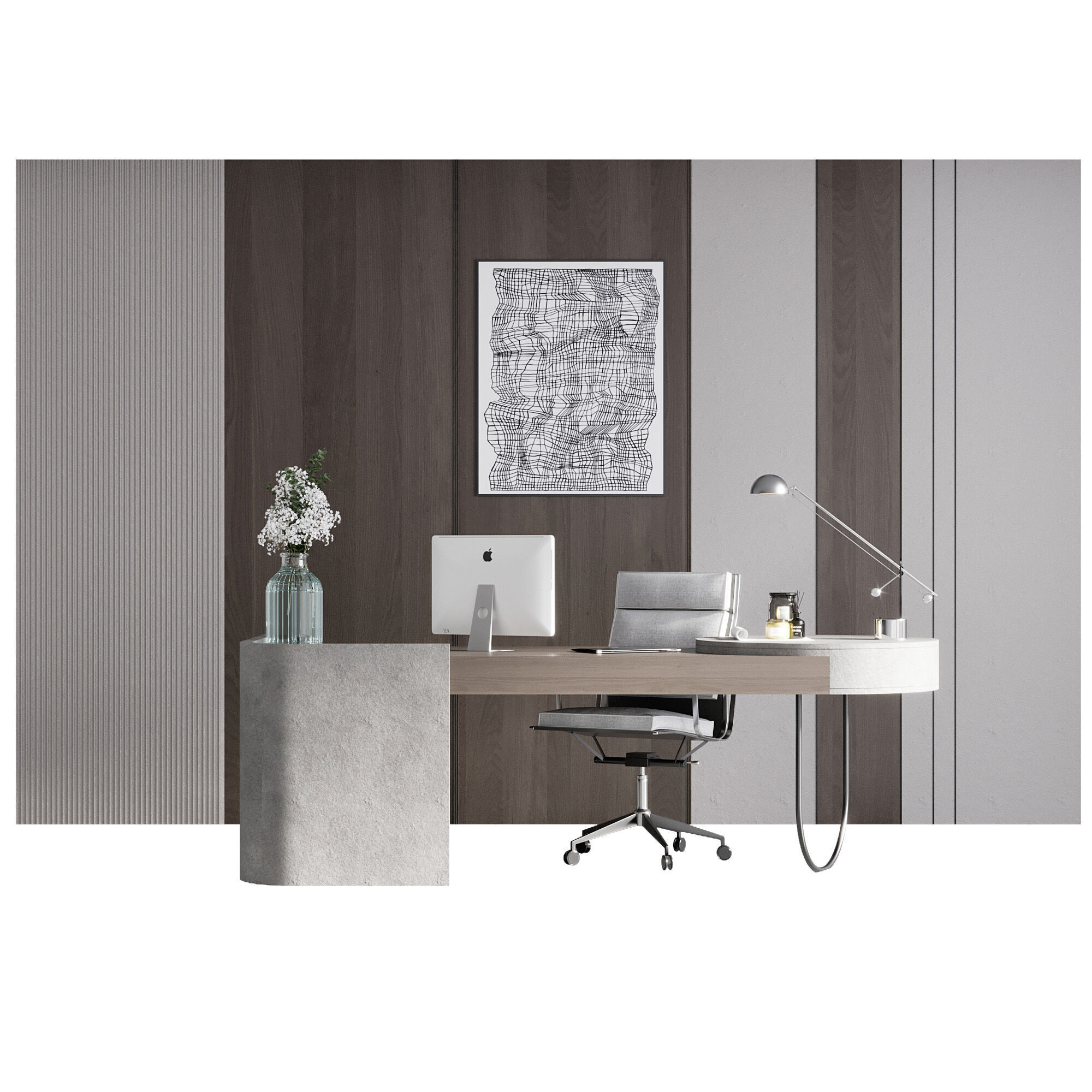 OFFICE FURNITURE NO12 A 3D model_3