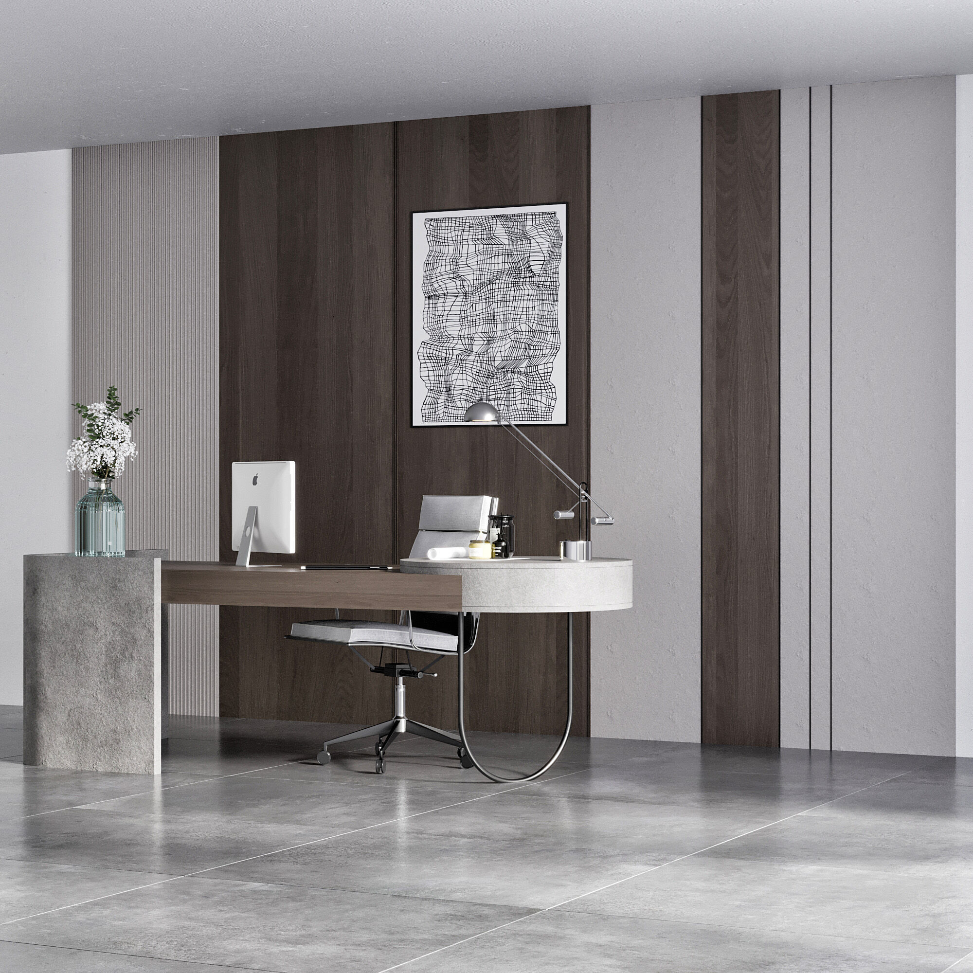 OFFICE FURNITURE NO12 A 3D model_8