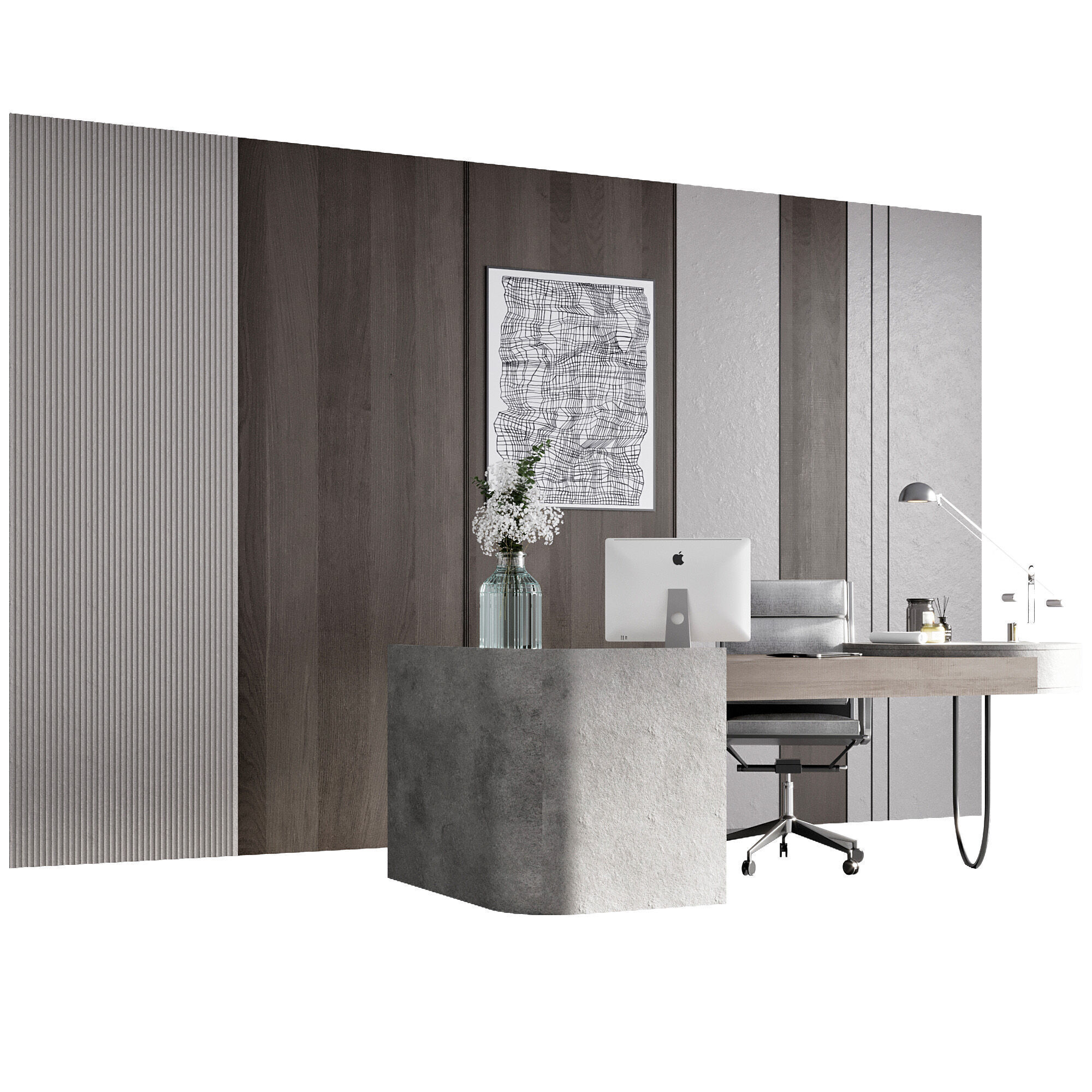 OFFICE FURNITURE NO12 A 3D model_4