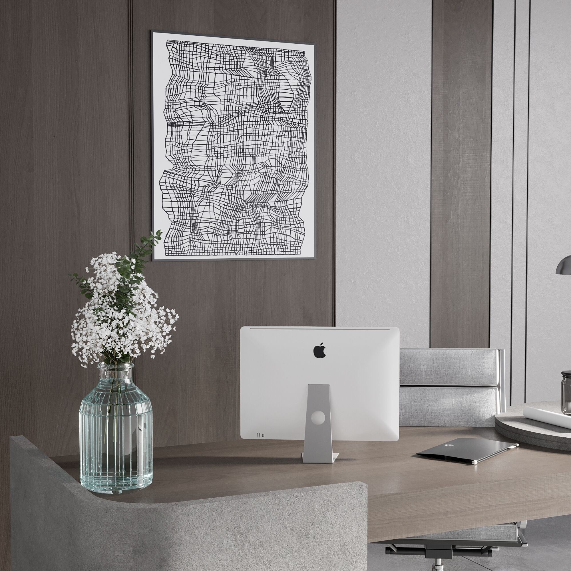 OFFICE FURNITURE NO12 A 3D model_2