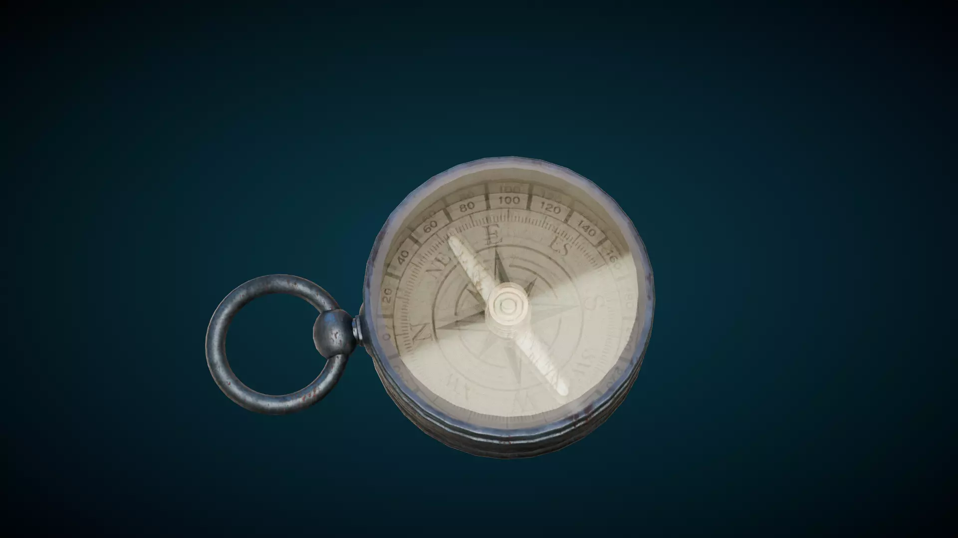 Compass Low-poly 3D model_0