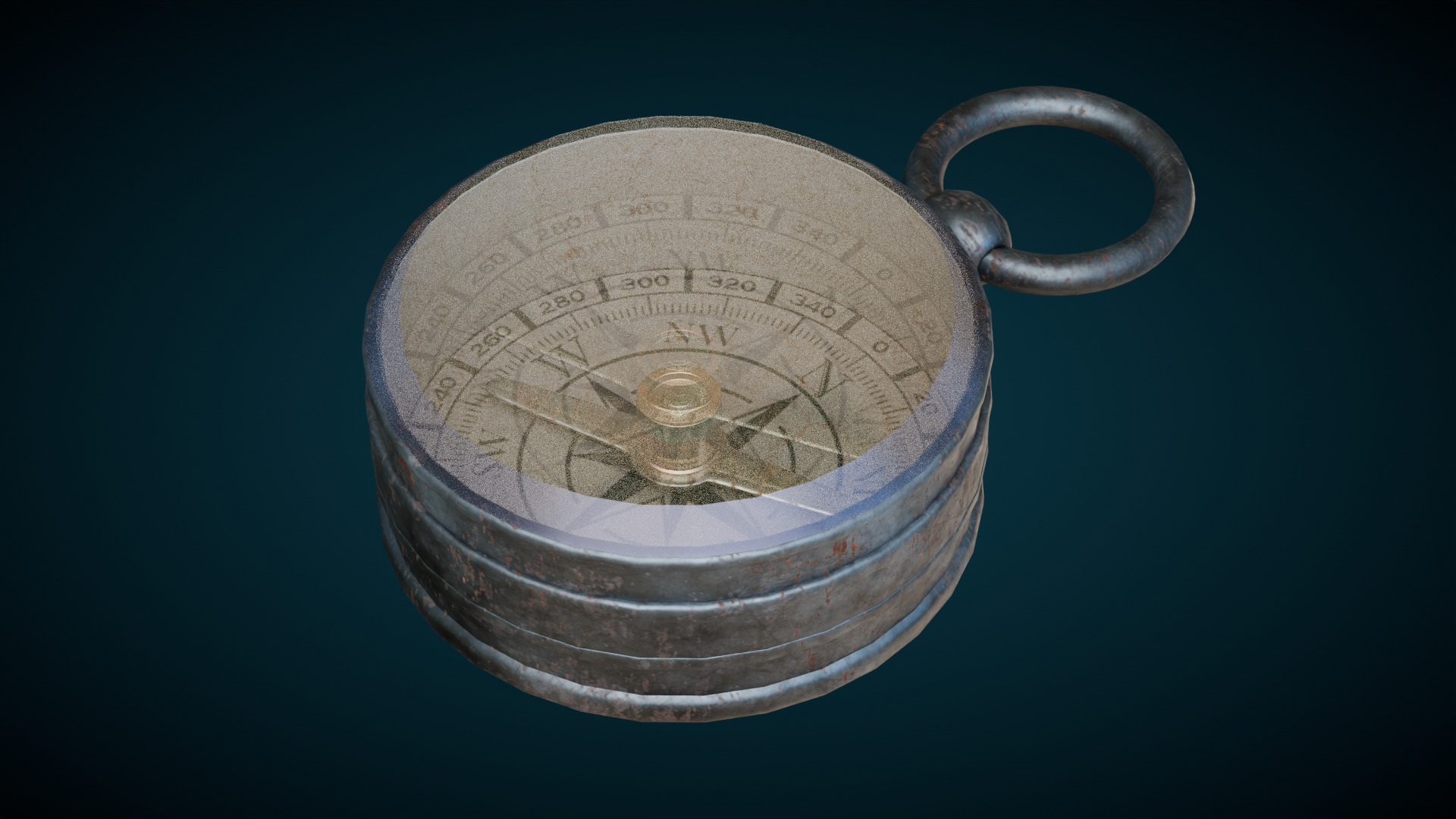 Compass Low-poly 3D model_3