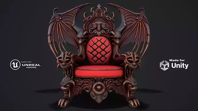 Fantasy Throne 1 game ready 3d model