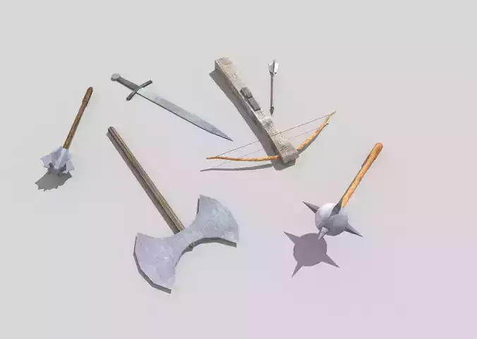low poly medieval weapons pack 1