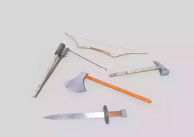 low poly medieval weapons pack 2