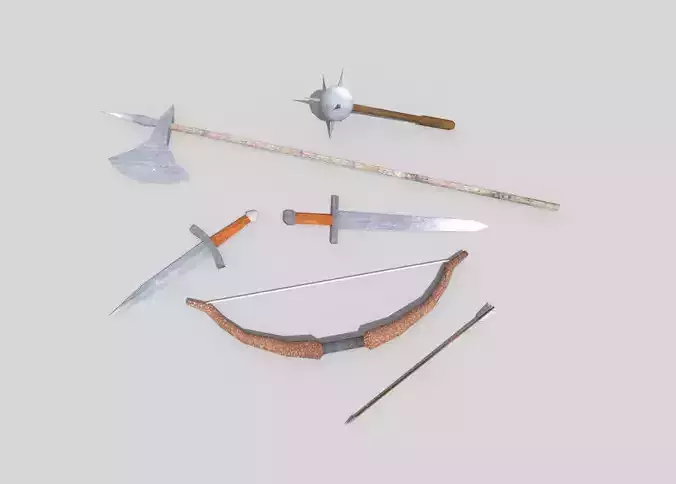 low poly medieval weapons pack 3
