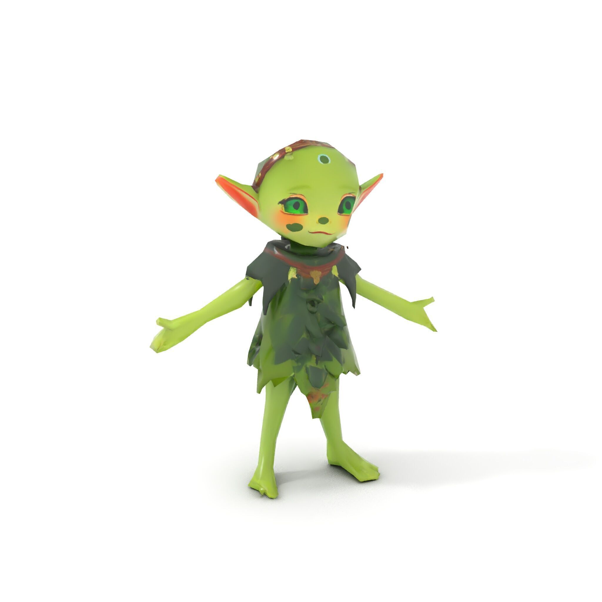 Forest Sprite Character Model Rigged and Animated for Games Low-poly 3D model_8