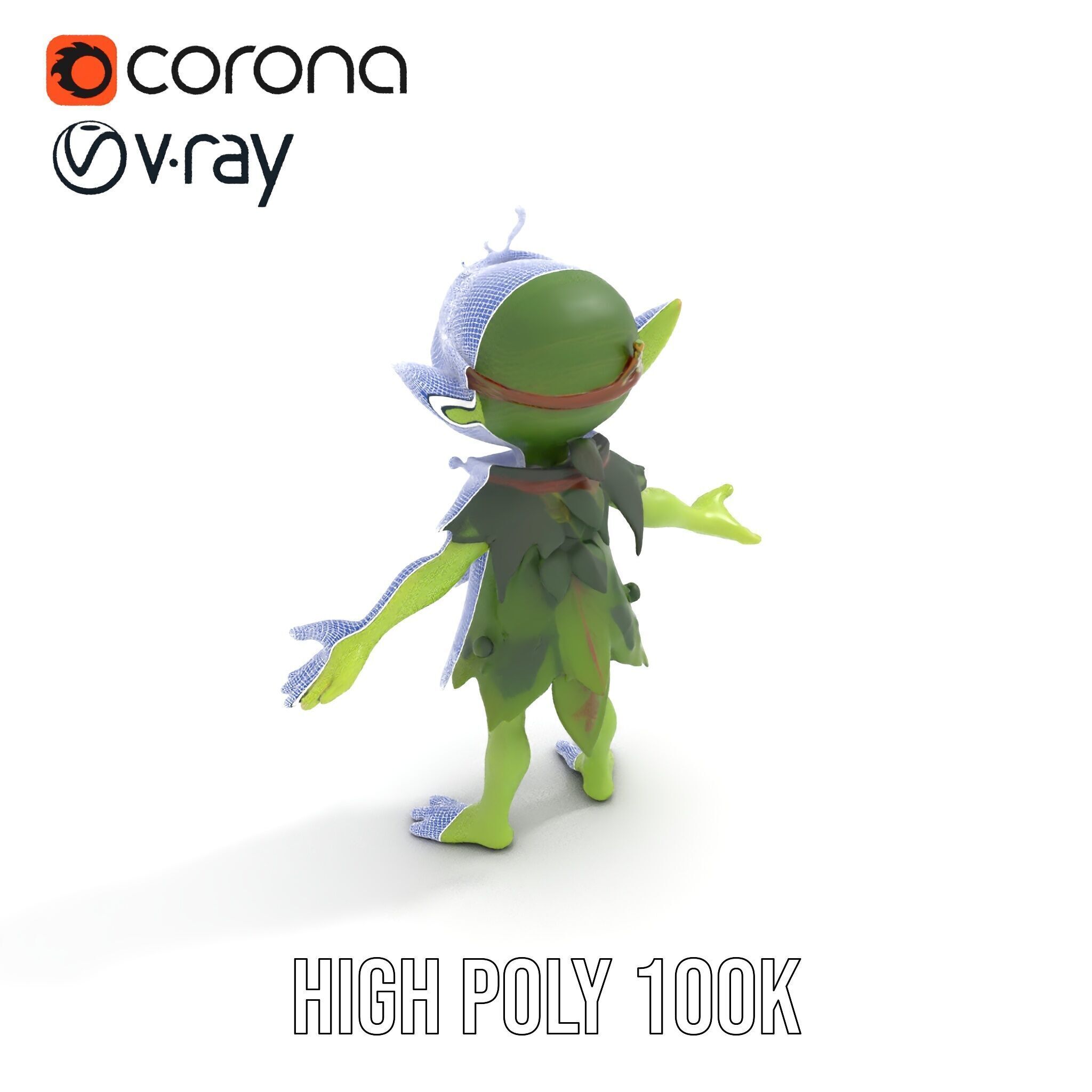 Forest Sprite Character Model Rigged and Animated for Games Low-poly 3D model_18