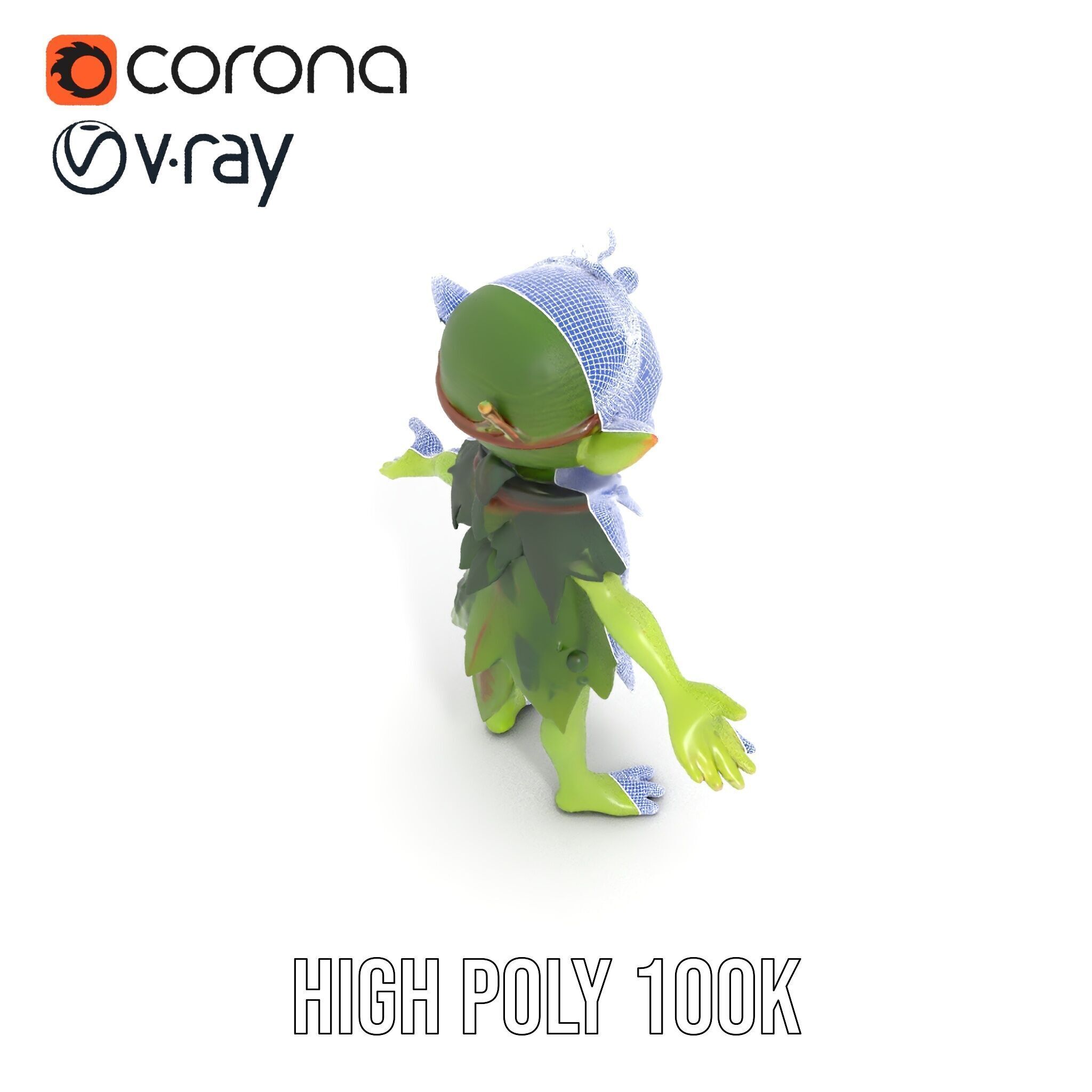 Forest Sprite Character Model Rigged and Animated for Games Low-poly 3D model_37