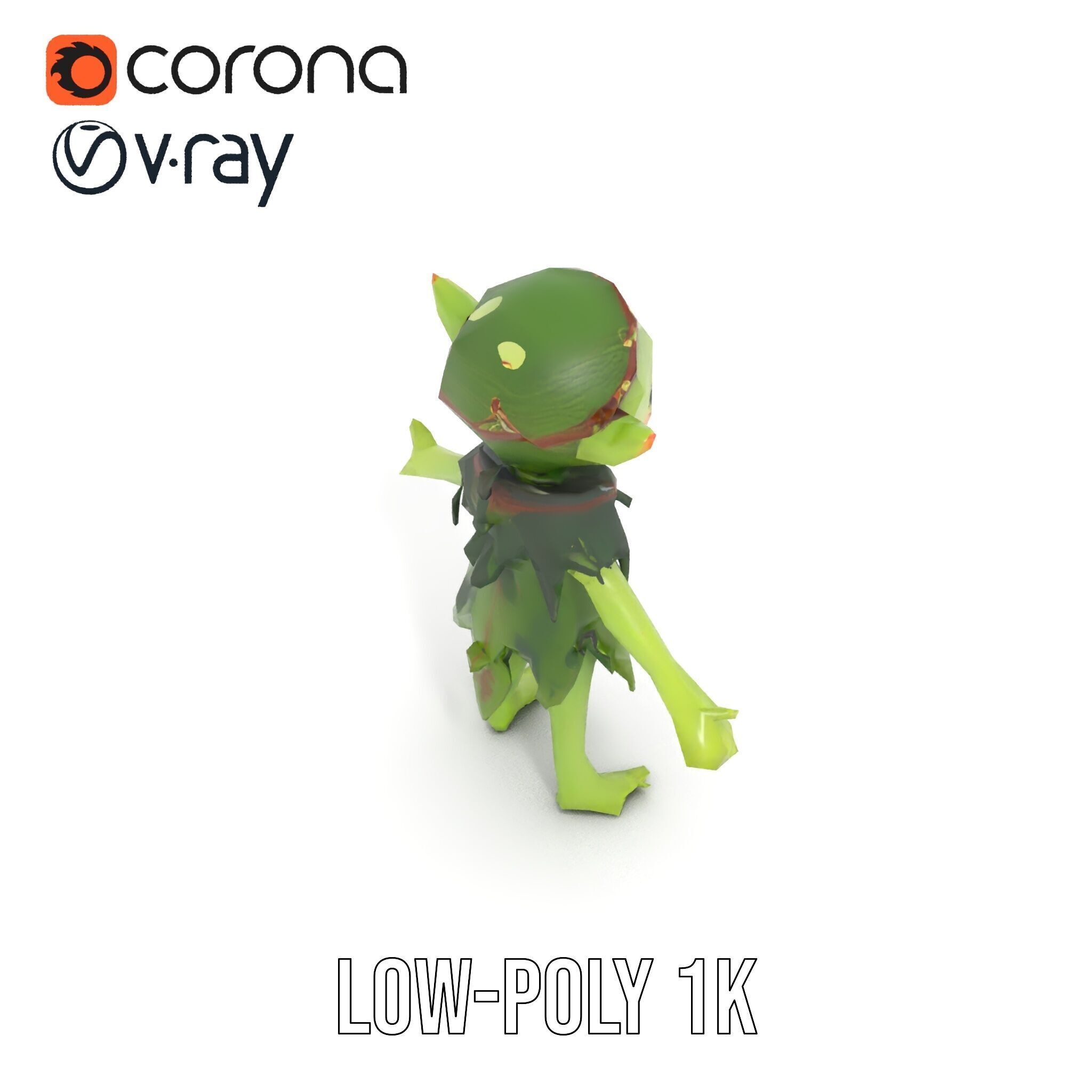 Forest Sprite Character Model Rigged and Animated for Games Low-poly 3D model_17