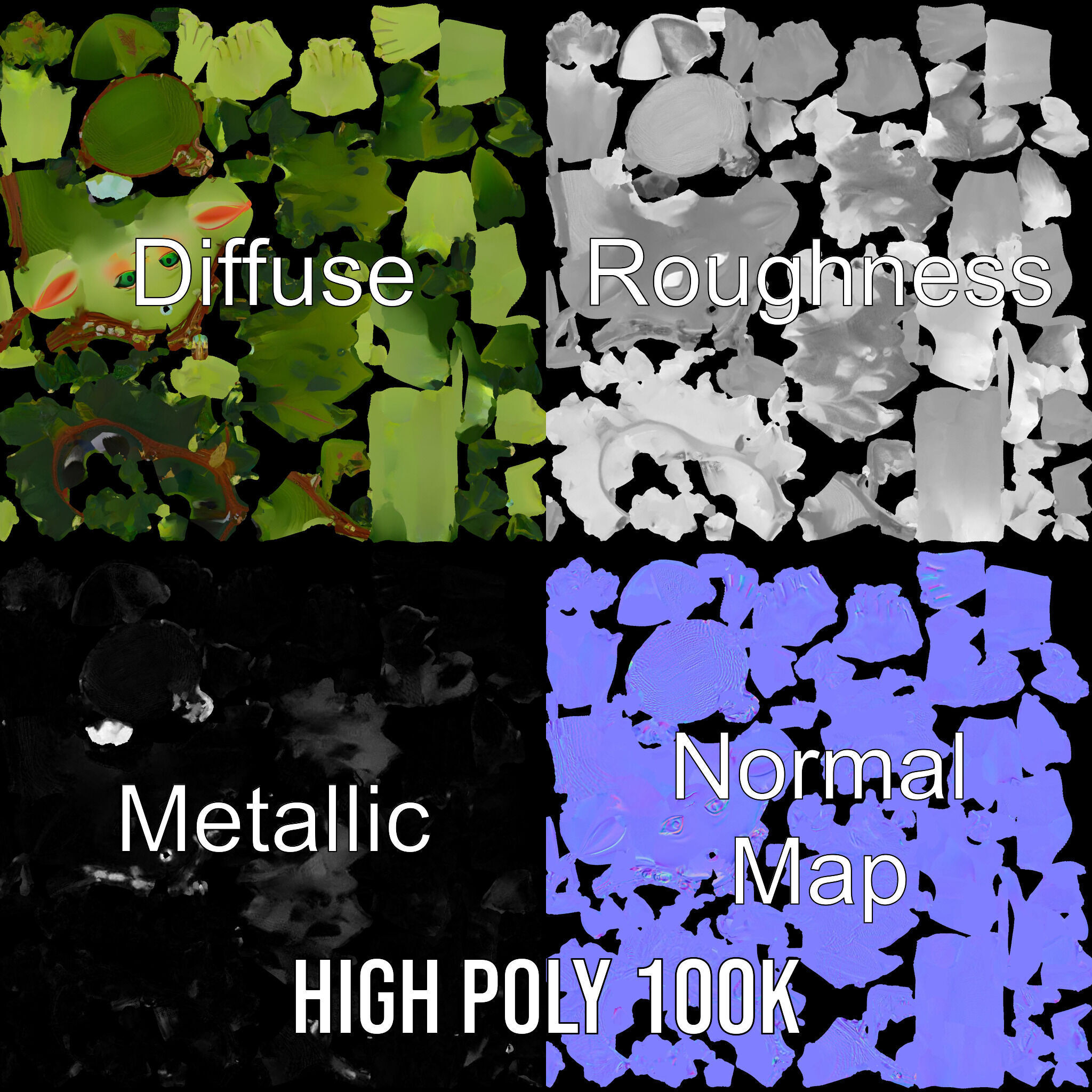 Forest Sprite Character Model Rigged and Animated for Games Low-poly 3D model_4