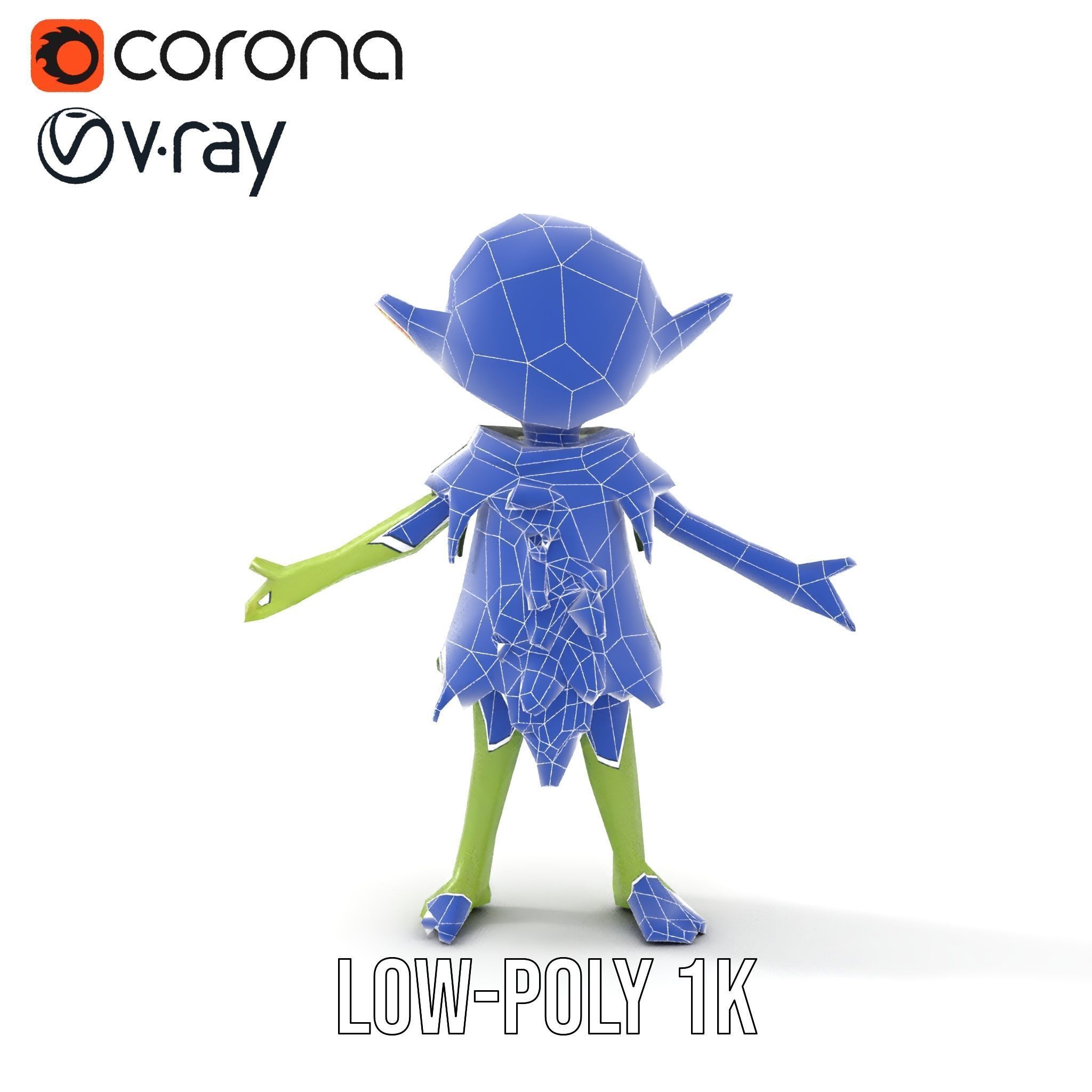 Forest Sprite Character Model Rigged and Animated for Games Low-poly 3D model_28