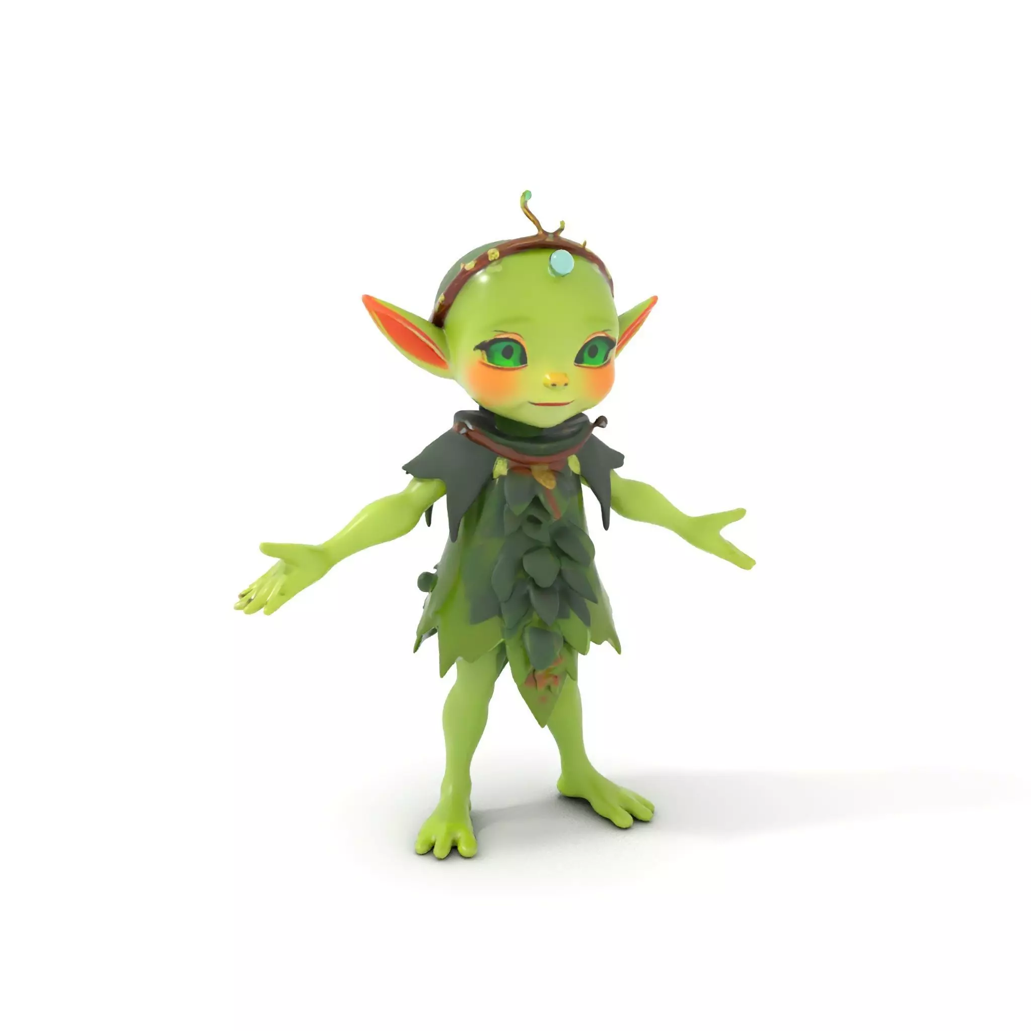 Forest Sprite Character Model Rigged and Animated for Games Low-poly 3D model_0