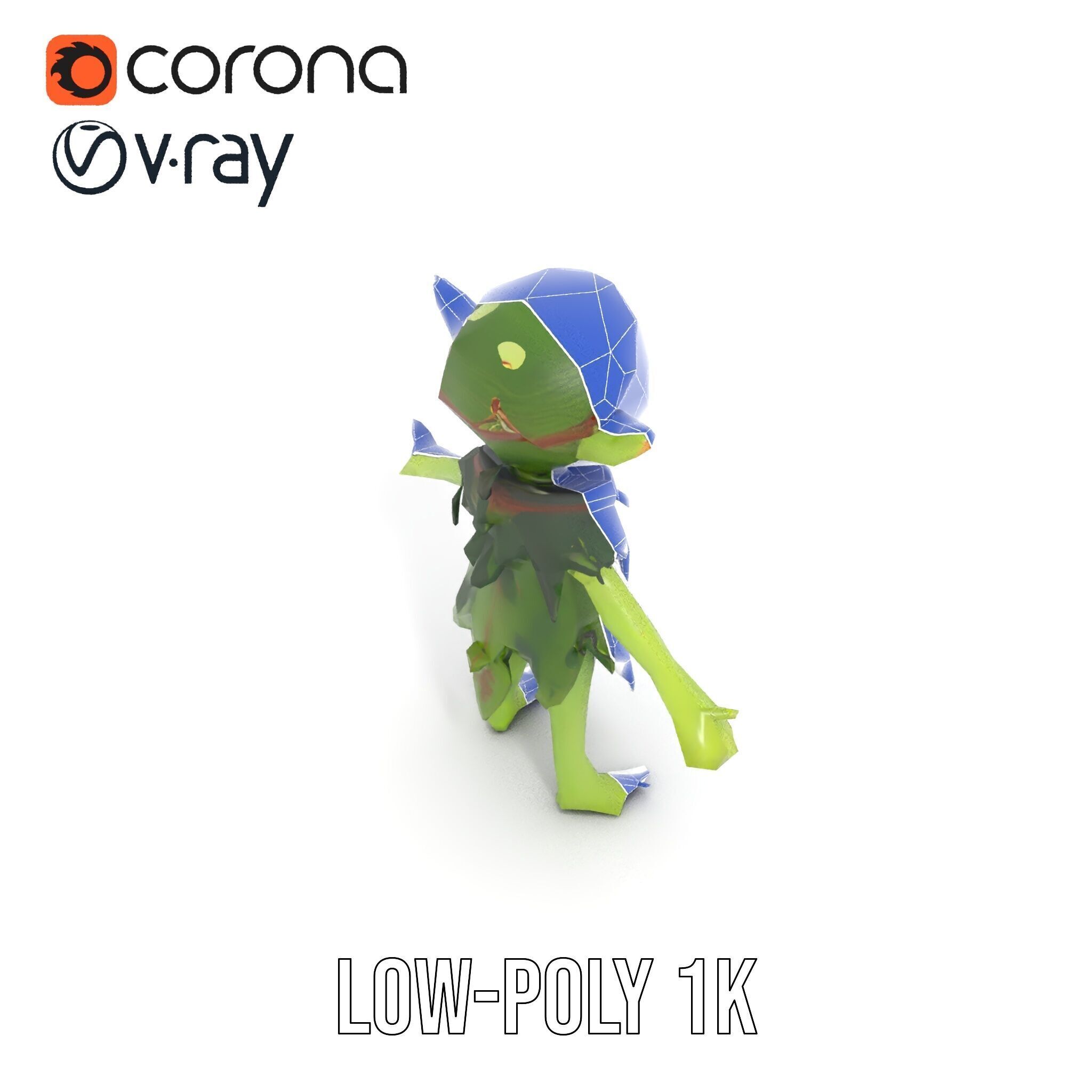 Forest Sprite Character Model Rigged and Animated for Games Low-poly 3D model_11