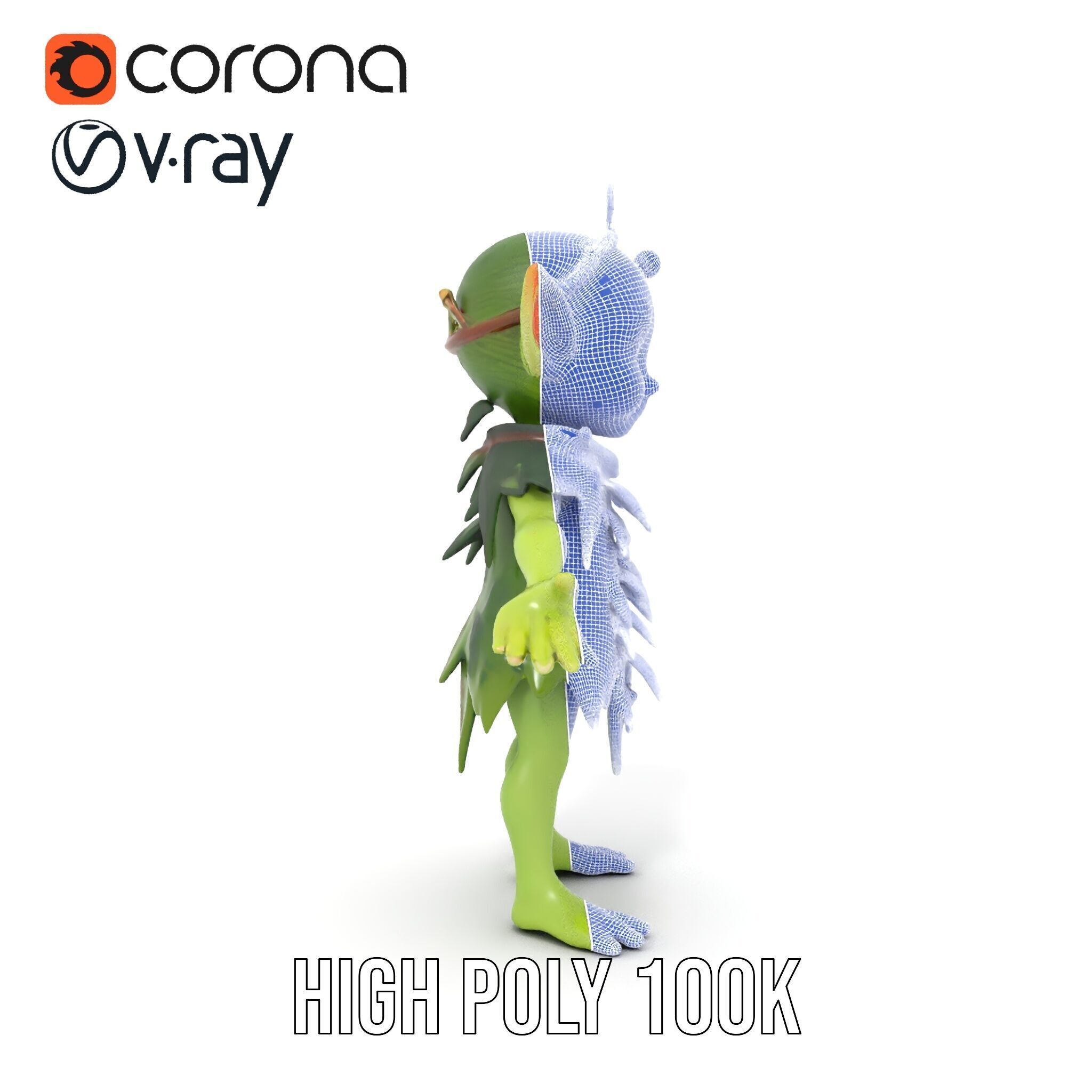 Forest Sprite Character Model Rigged and Animated for Games Low-poly 3D model_29