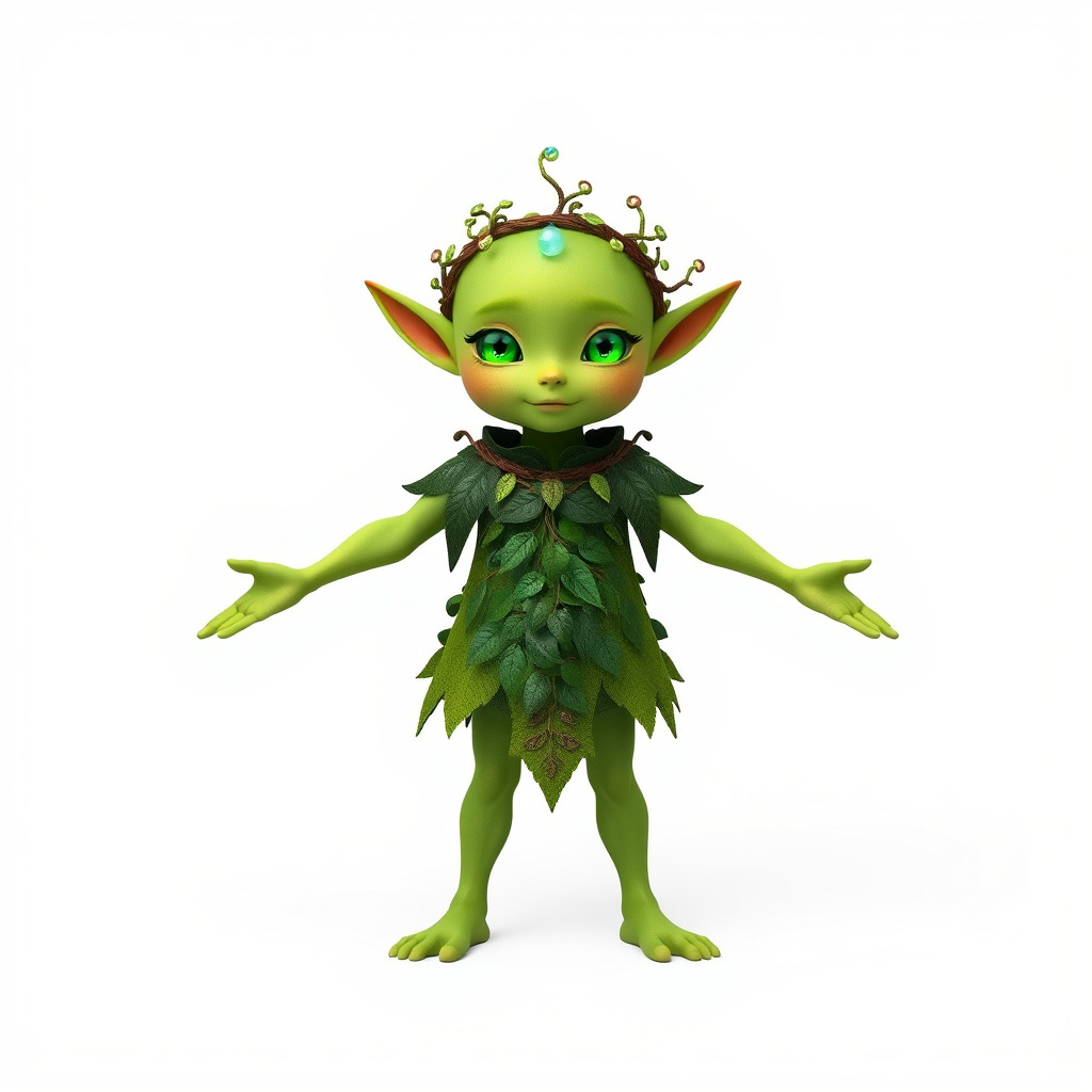Forest Sprite Character Model Rigged and Animated for Games Low-poly 3D model_3