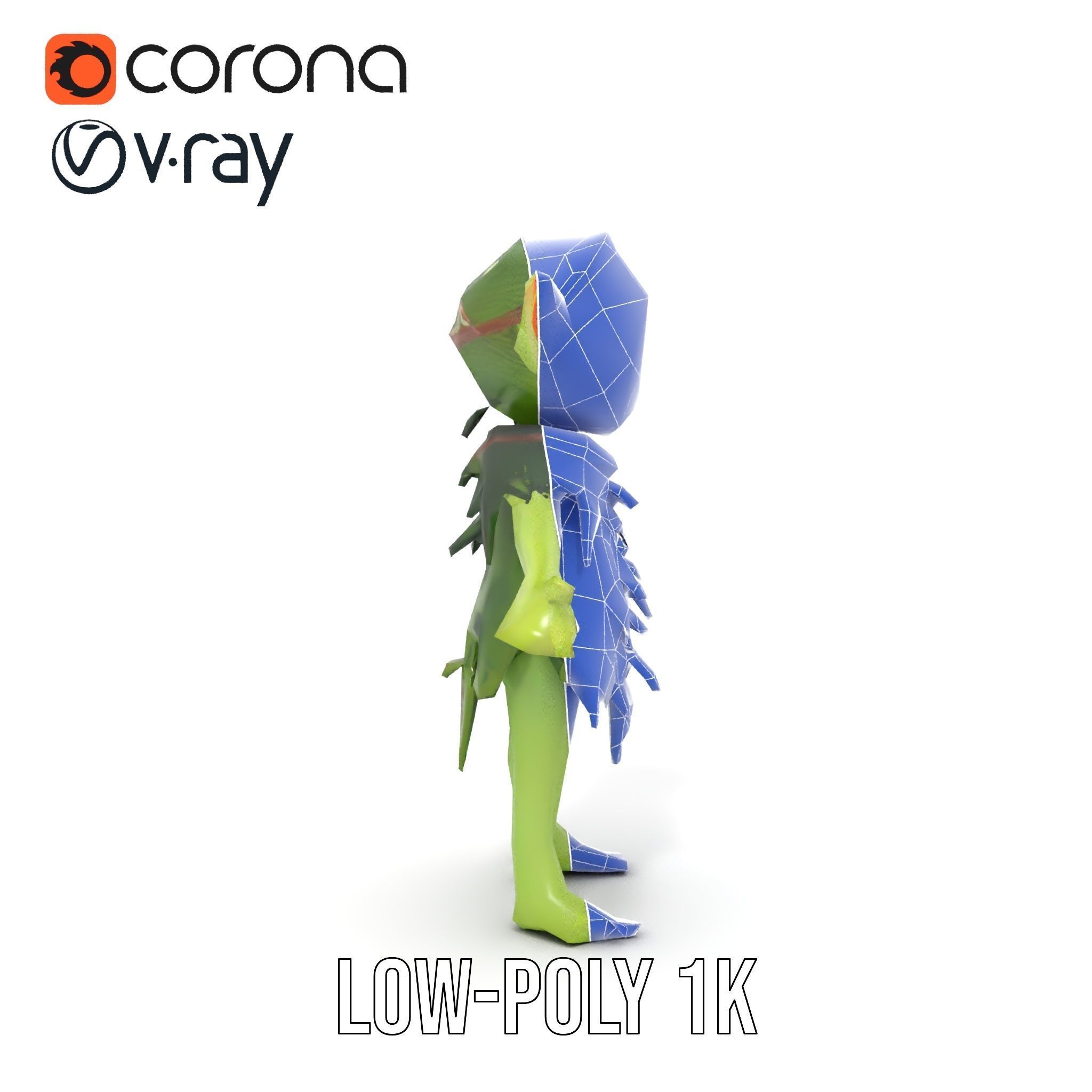 Forest Sprite Character Model Rigged and Animated for Games Low-poly 3D model_31