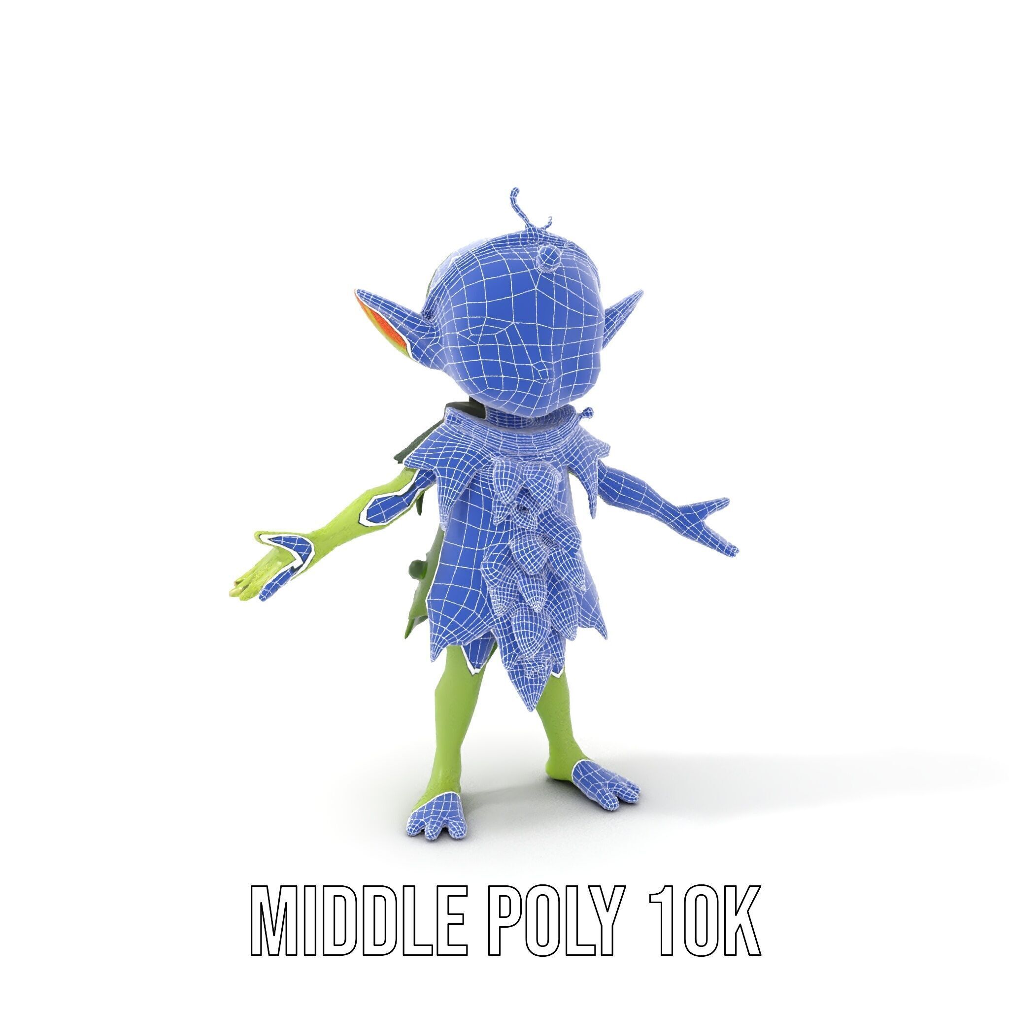 Forest Sprite Character Model Rigged and Animated for Games Low-poly 3D model_33