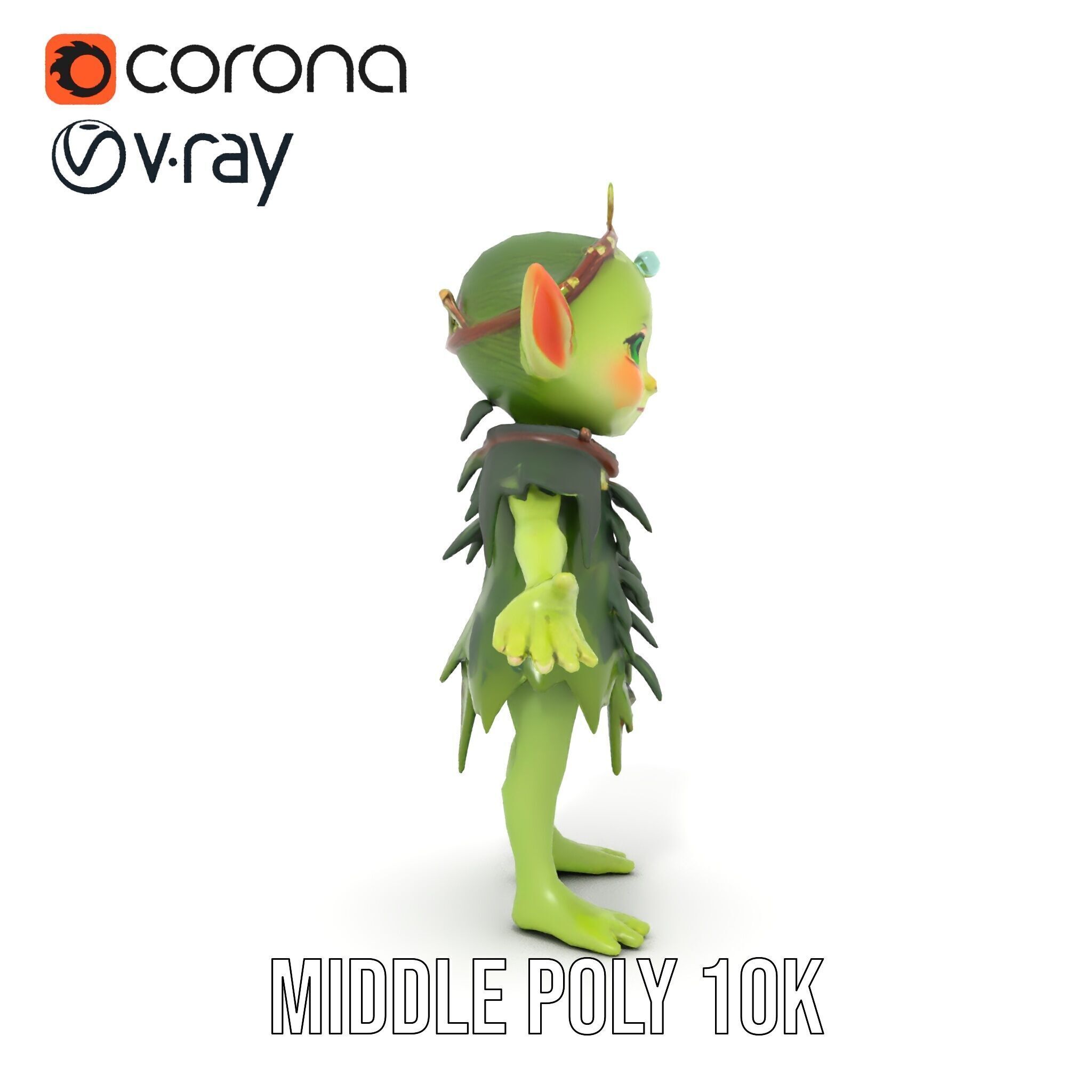 Forest Sprite Character Model Rigged and Animated for Games Low-poly 3D model_22