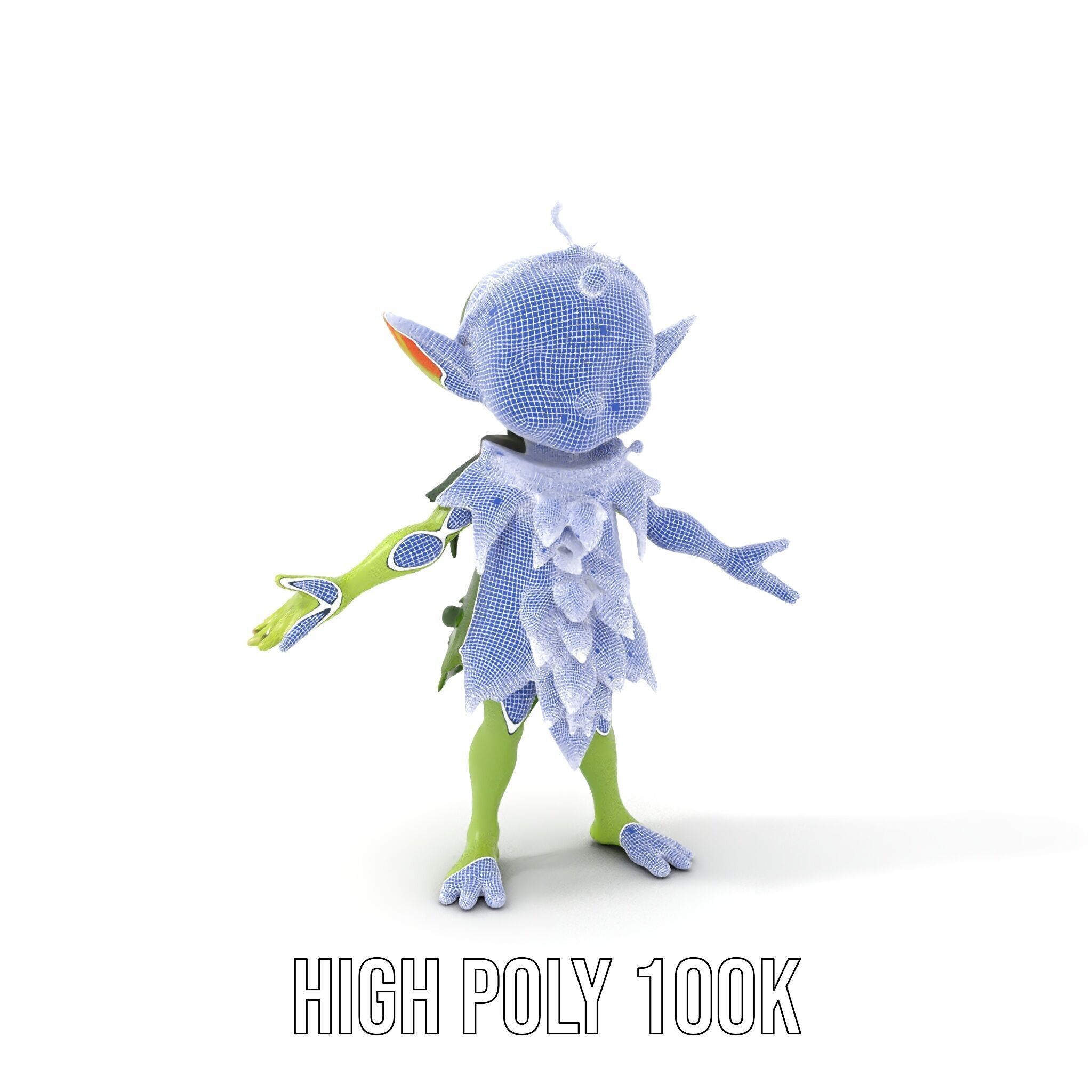 Forest Sprite Character Model Rigged and Animated for Games Low-poly 3D model_5
