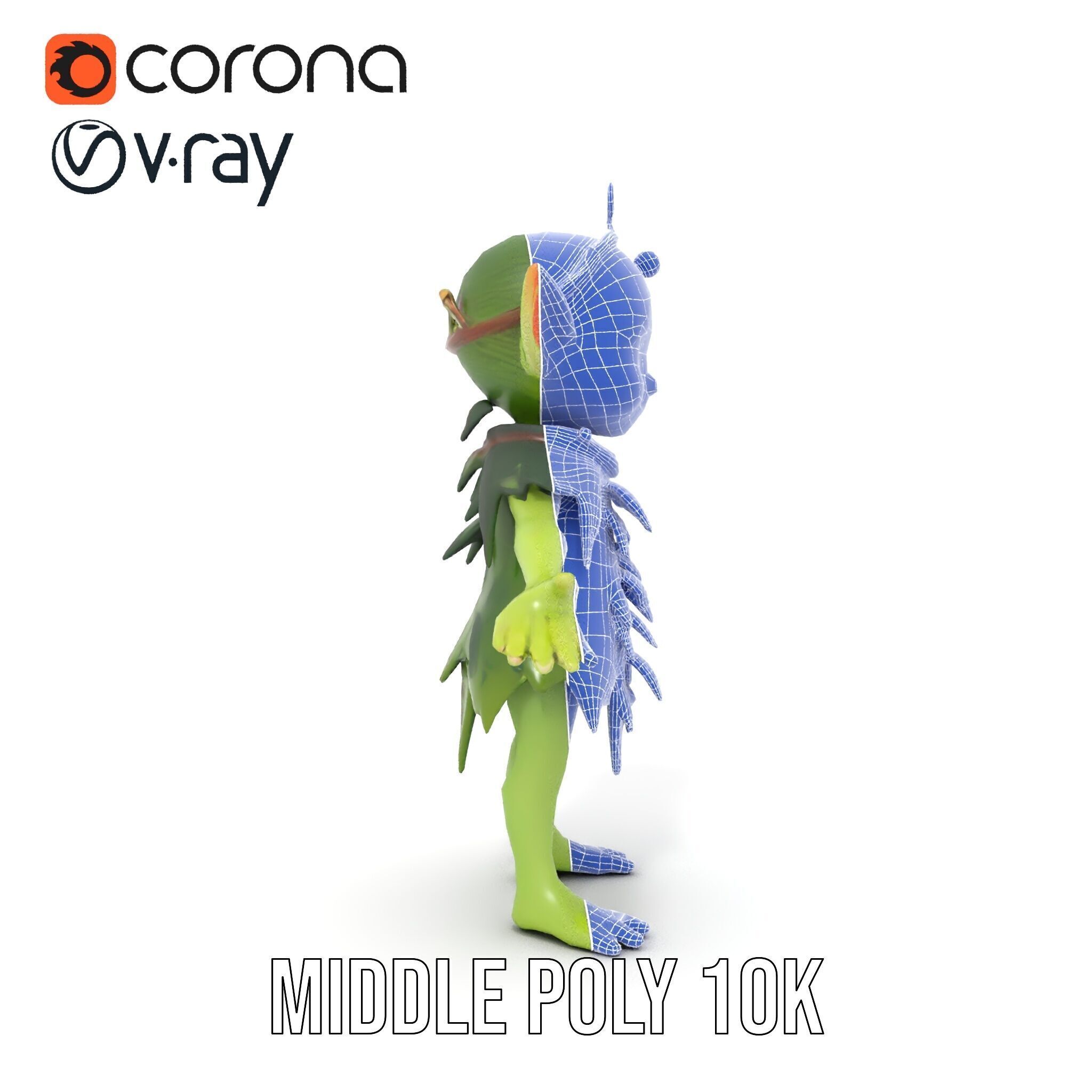 Forest Sprite Character Model Rigged and Animated for Games Low-poly 3D model_24