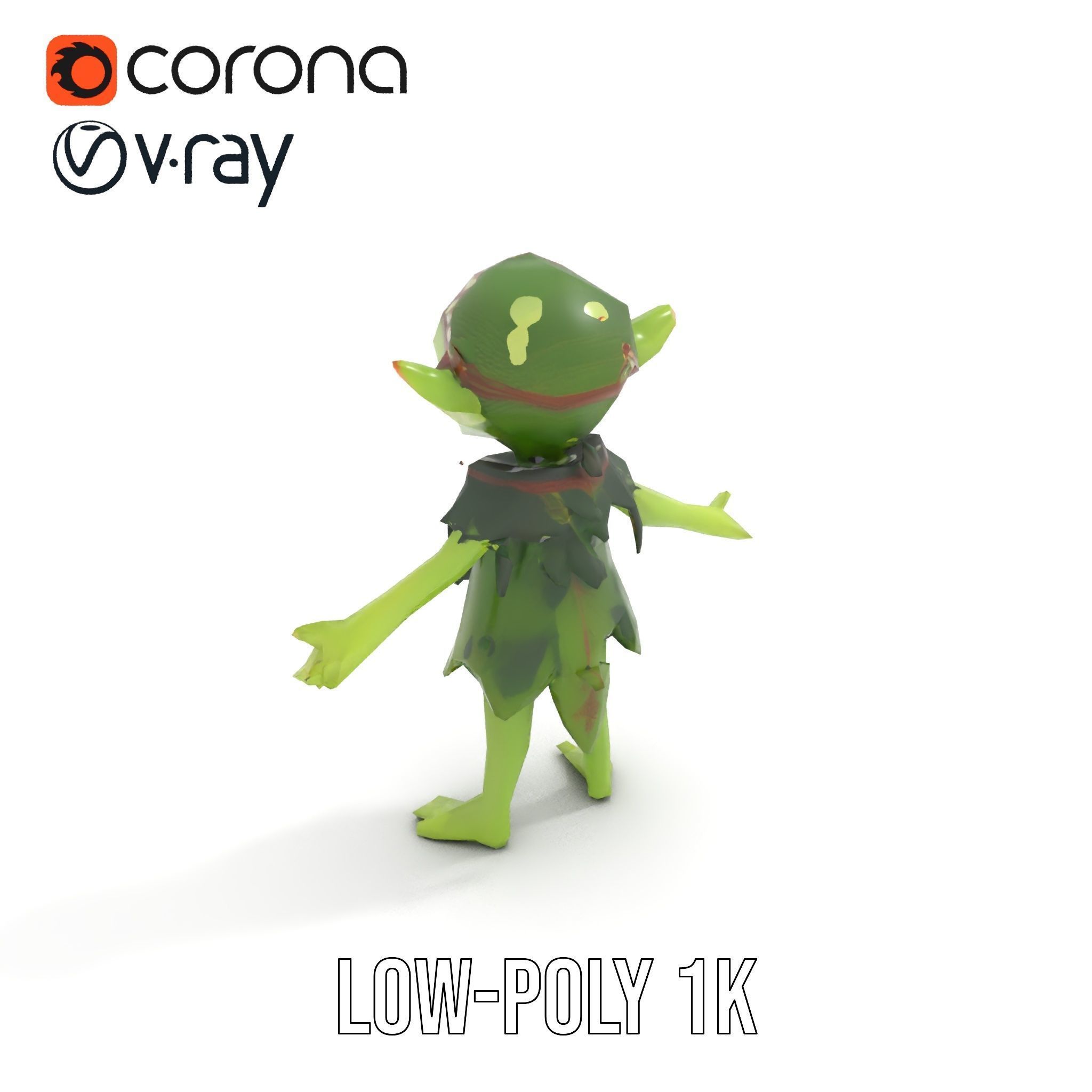 Forest Sprite Character Model Rigged and Animated for Games Low-poly 3D model_20