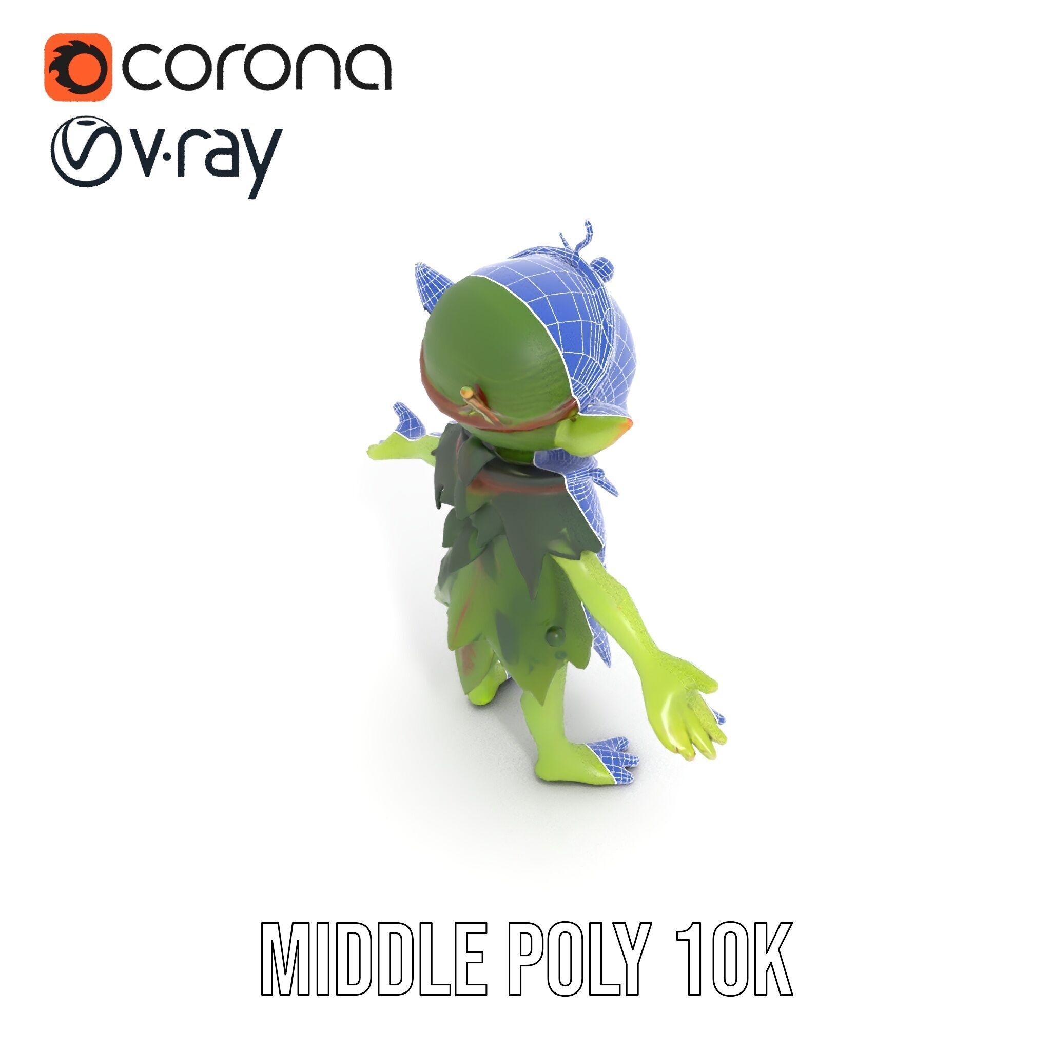 Forest Sprite Character Model Rigged and Animated for Games Low-poly 3D model_27