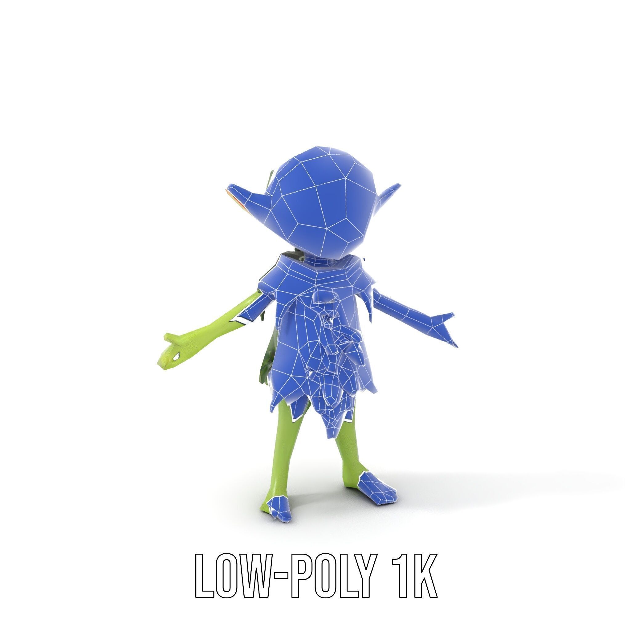 Forest Sprite Character Model Rigged and Animated for Games Low-poly 3D model_14